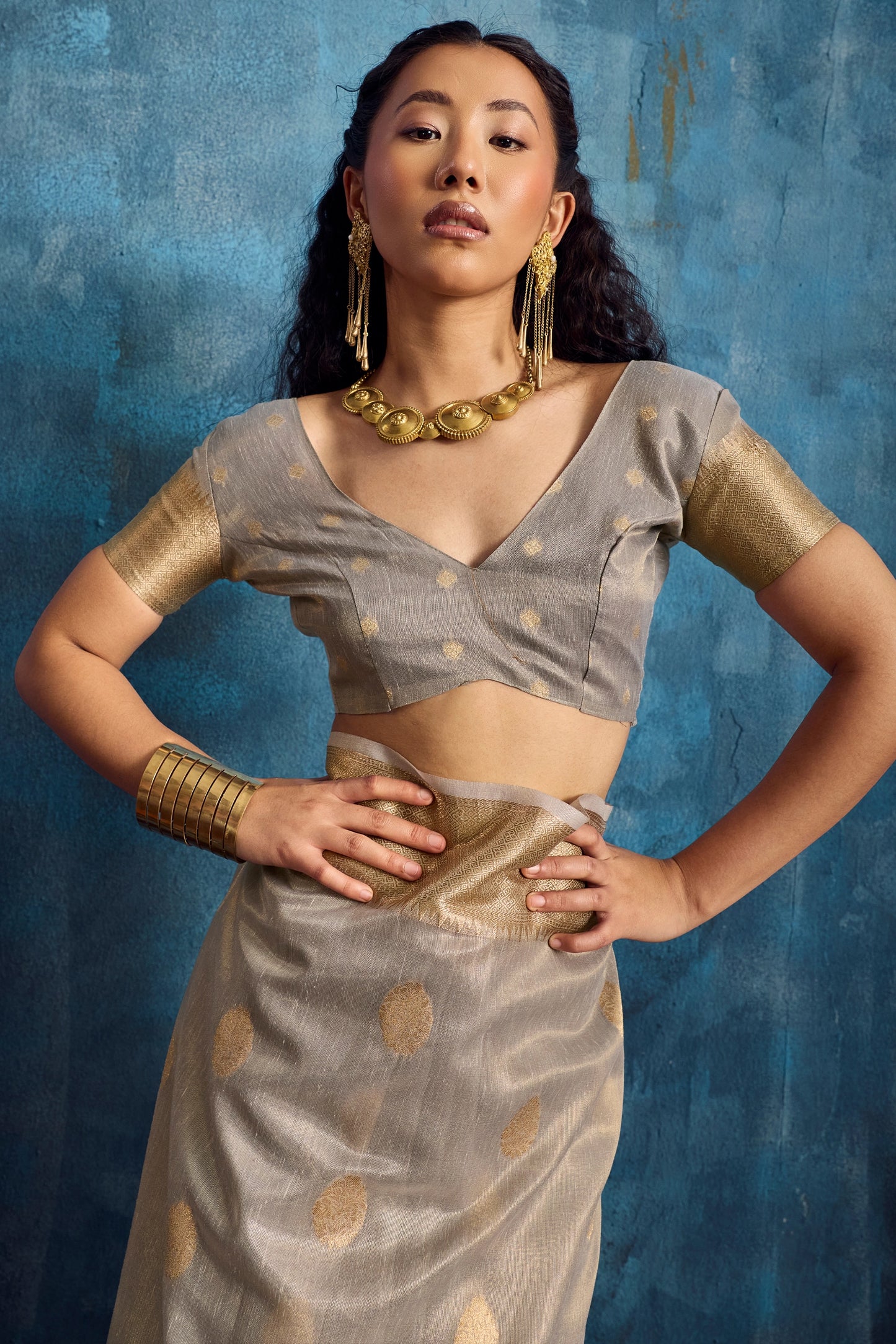 Grey Woven Zari Tissue Saree-SAR12355_4_SareeButa.com
