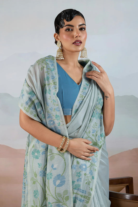 Grey Zari Tissue Brasso saree-SAR12300_2_SareeButa.com