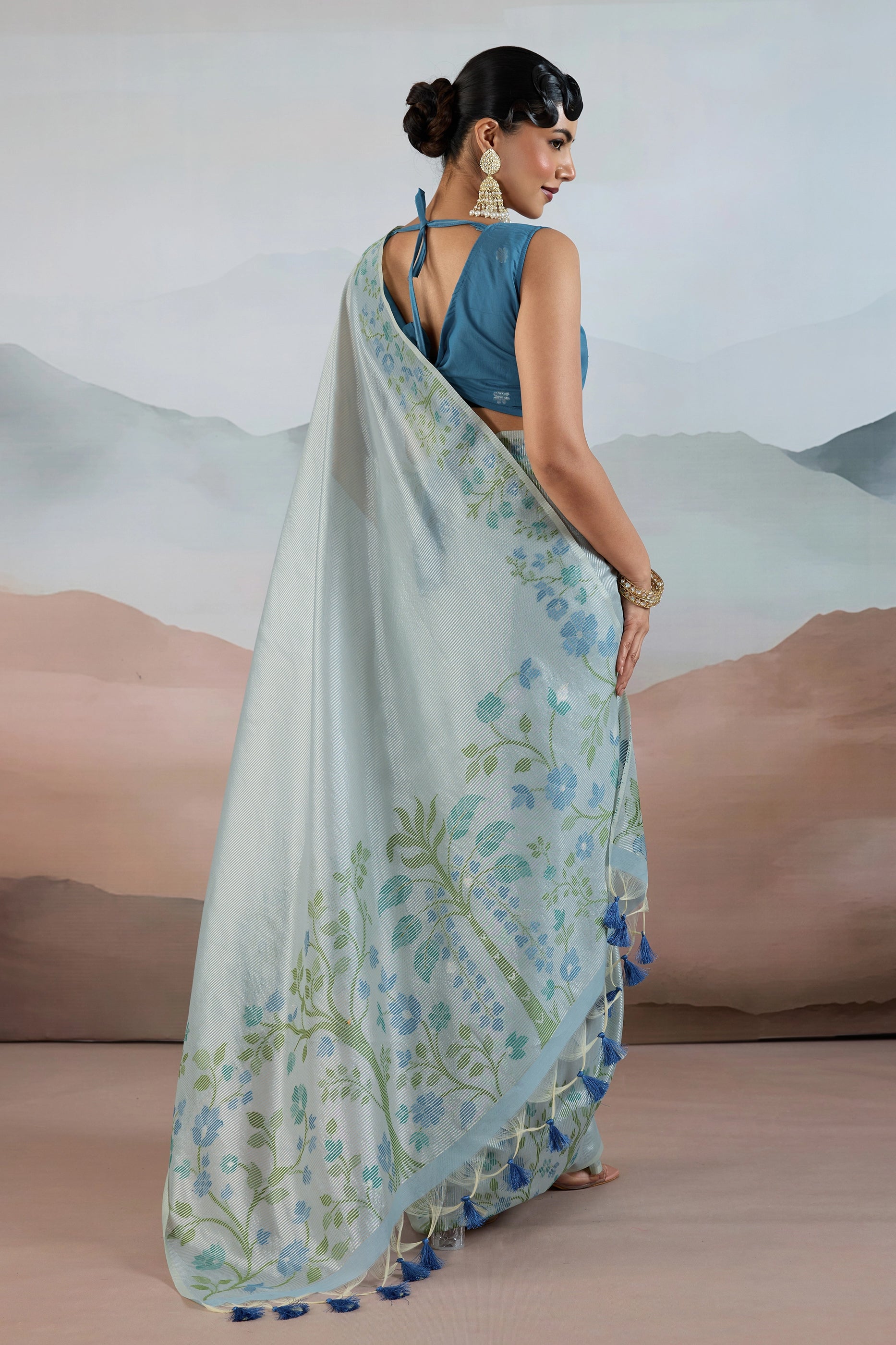 Grey Zari Tissue Brasso saree-SAR12300_5_SareeButa.com