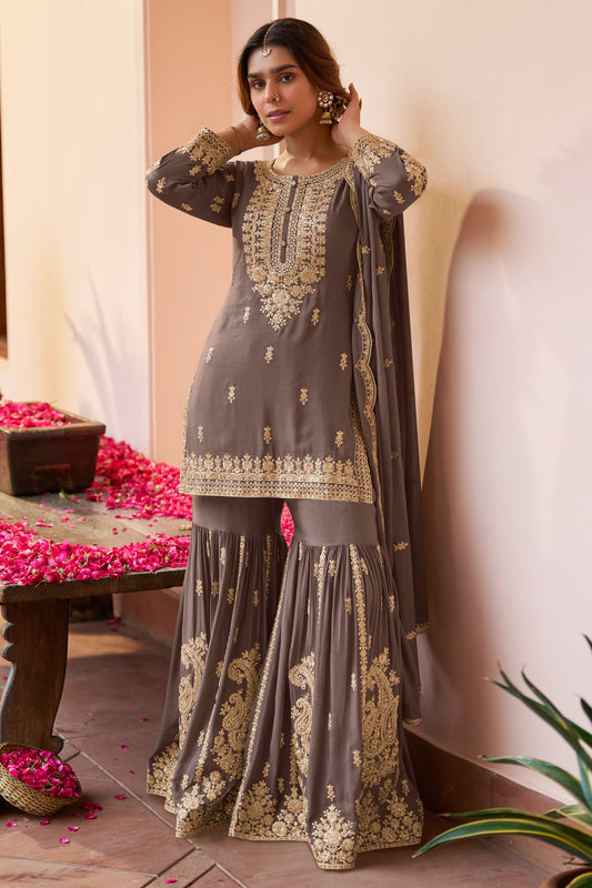 Greyish Mauve Readymade Chinon Sharara Suit-SAR12118_1_SareeButa.com