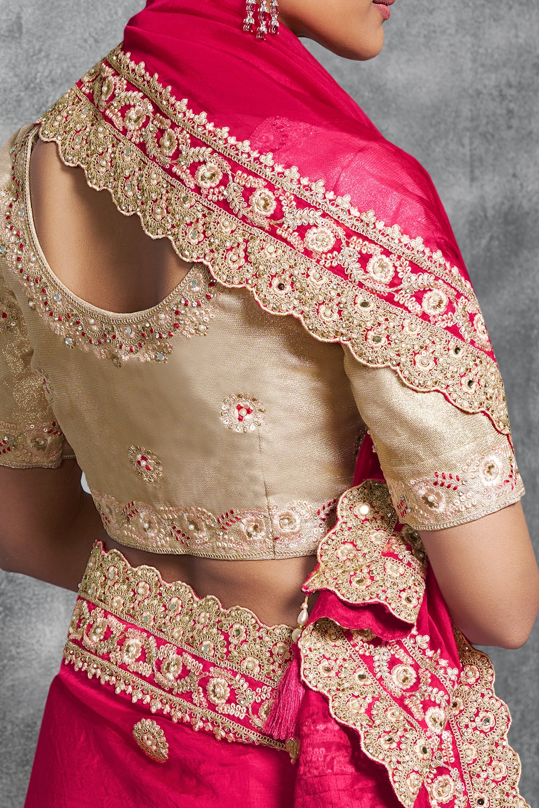 Hot Pink Embroidered Satin Silk Saree-SAR10454_3_SareeButa.com