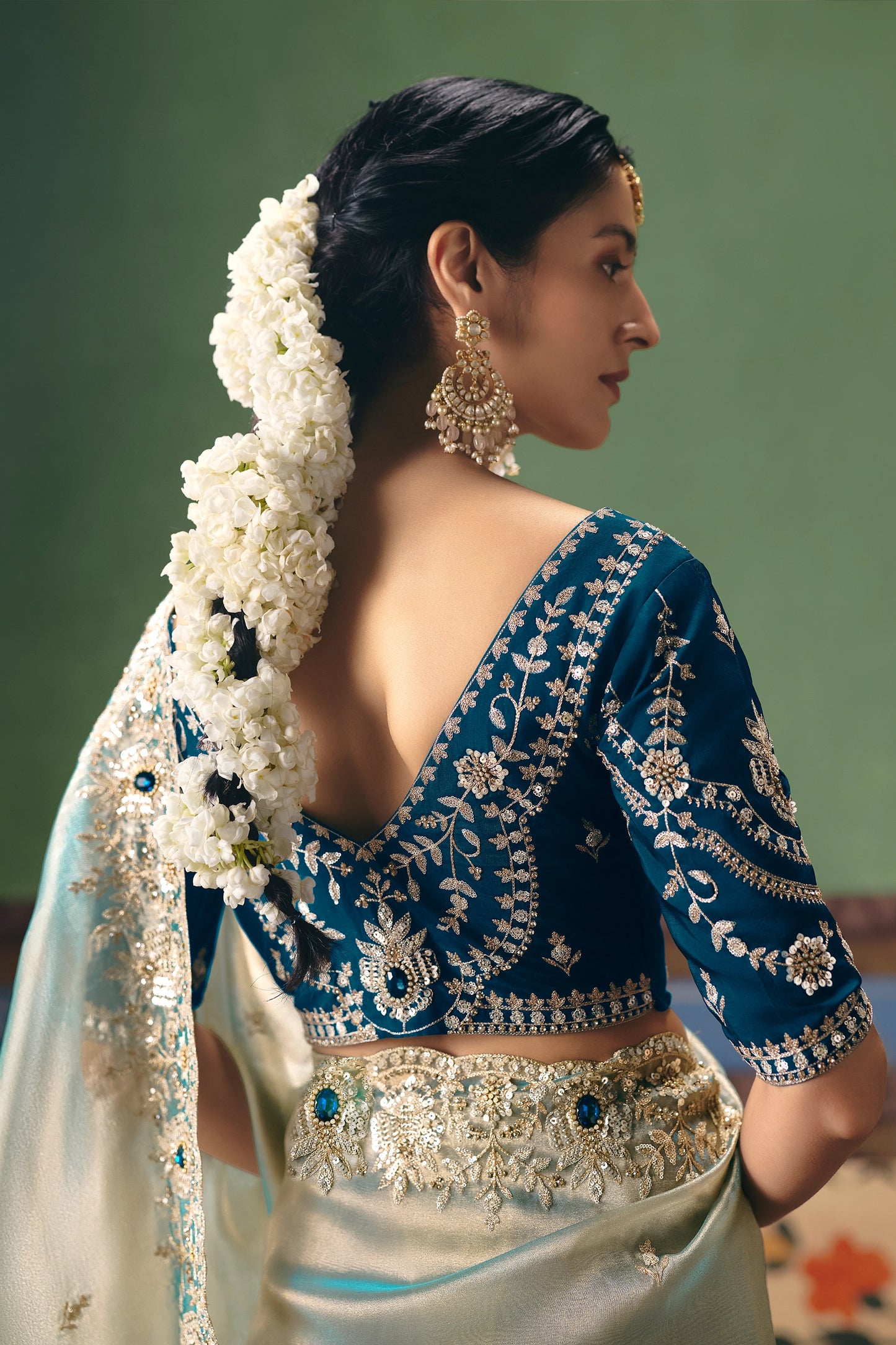 Ice Blue Embroidered Organza Silk Saree-SAR12262_4_SareeButa.com