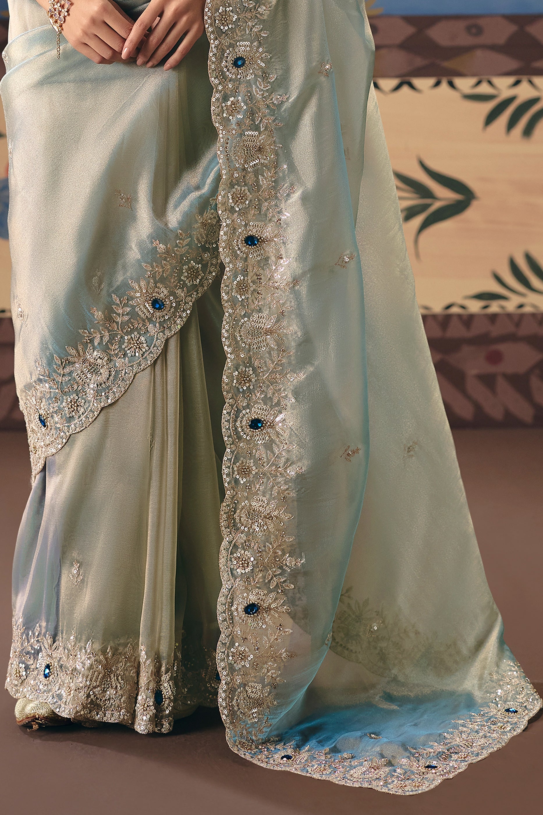 Ice Blue Embroidered Organza Silk Saree-SAR12262_5_SareeButa.com