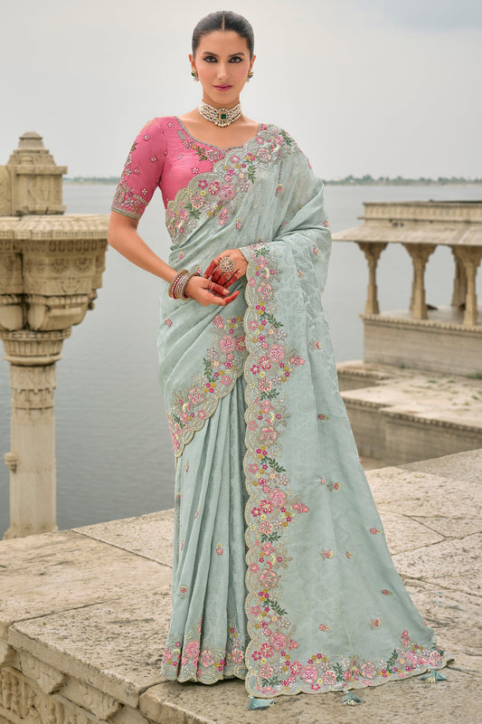 Ice Grey Woven Banarasi Saree-ZB133325_1_SareeButa.com