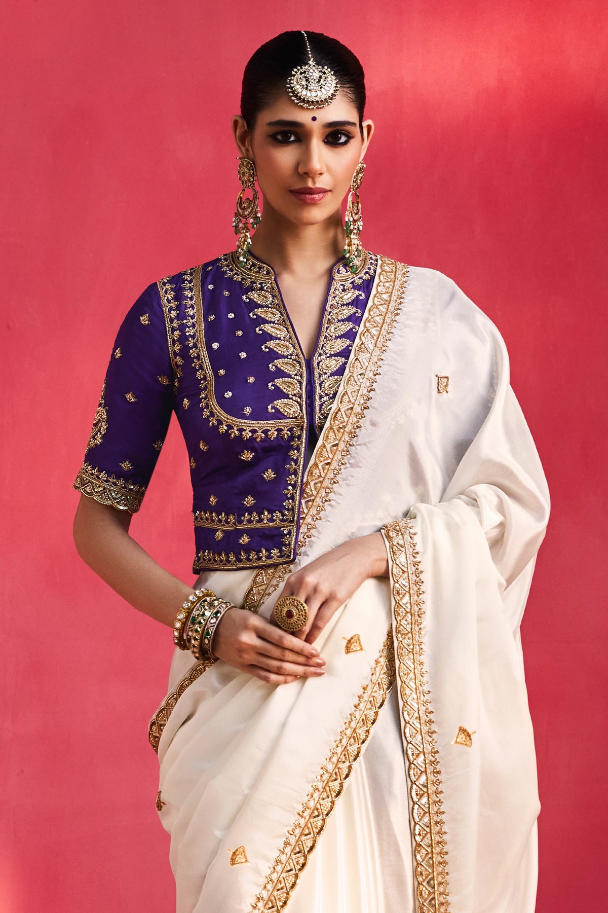 Ivory Embroidered Natural Silk Saree-SAR13300_5_SareeButa.com