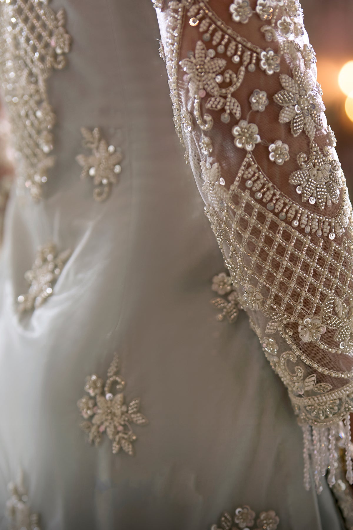 Ivory Silver Readymade Heavy Work Net Suit-SAR13245_2_SareeButa.com