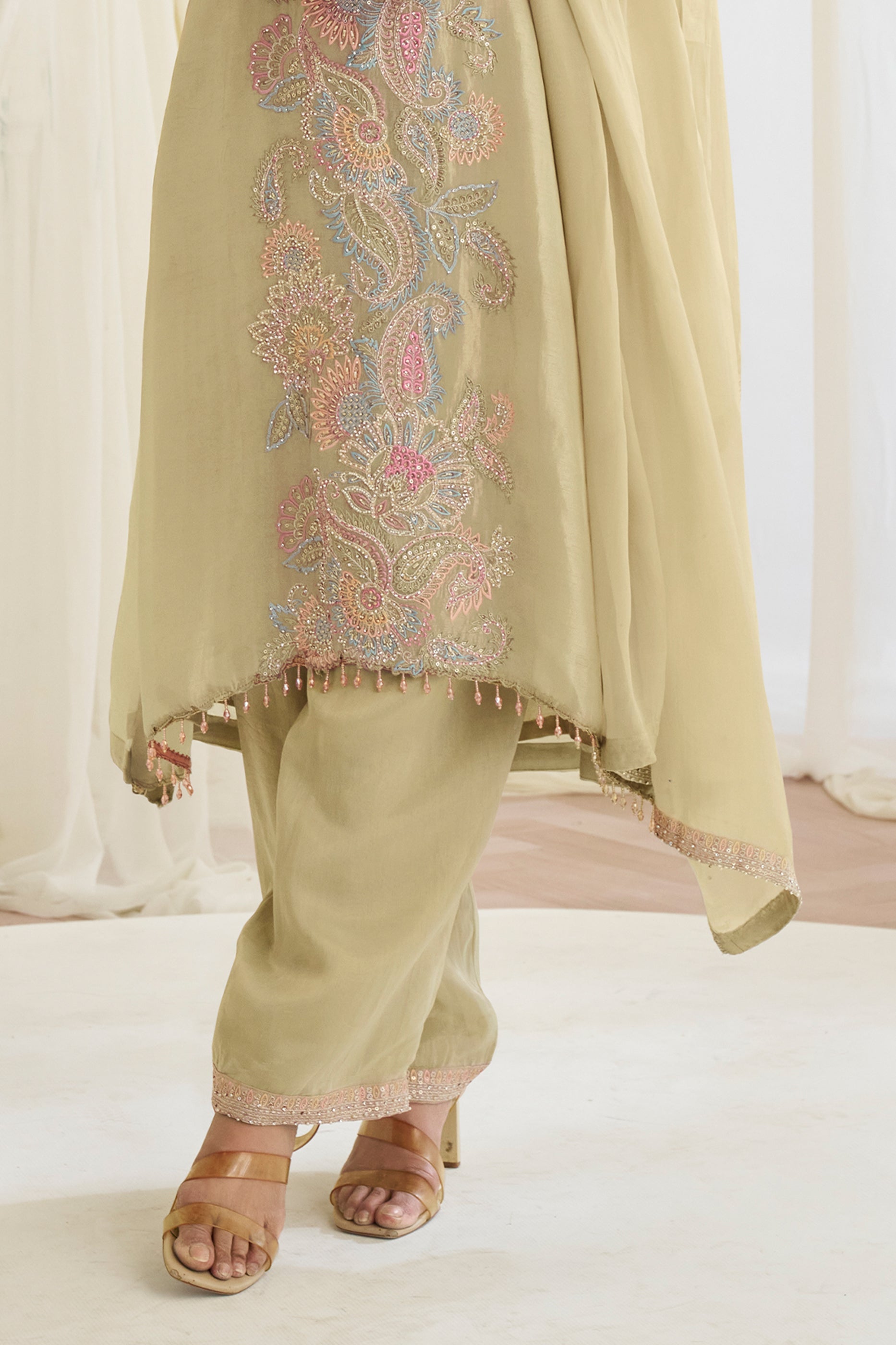 Khakhi Beige Readymade Embroidered Silk Suit-SAR11983_5_SareeButa.com