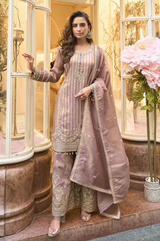 Lavender Pink Readymade Embroidered Viscose Silk Sharara Suit-SS936_1_SareeButa.com