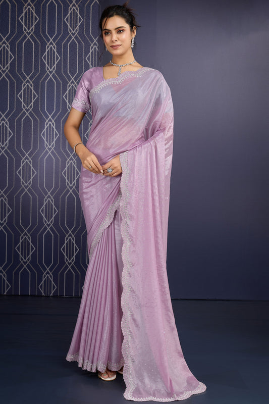 Lavender Stone Work Georgette Saree-ZB133344_1_SareeButa.com