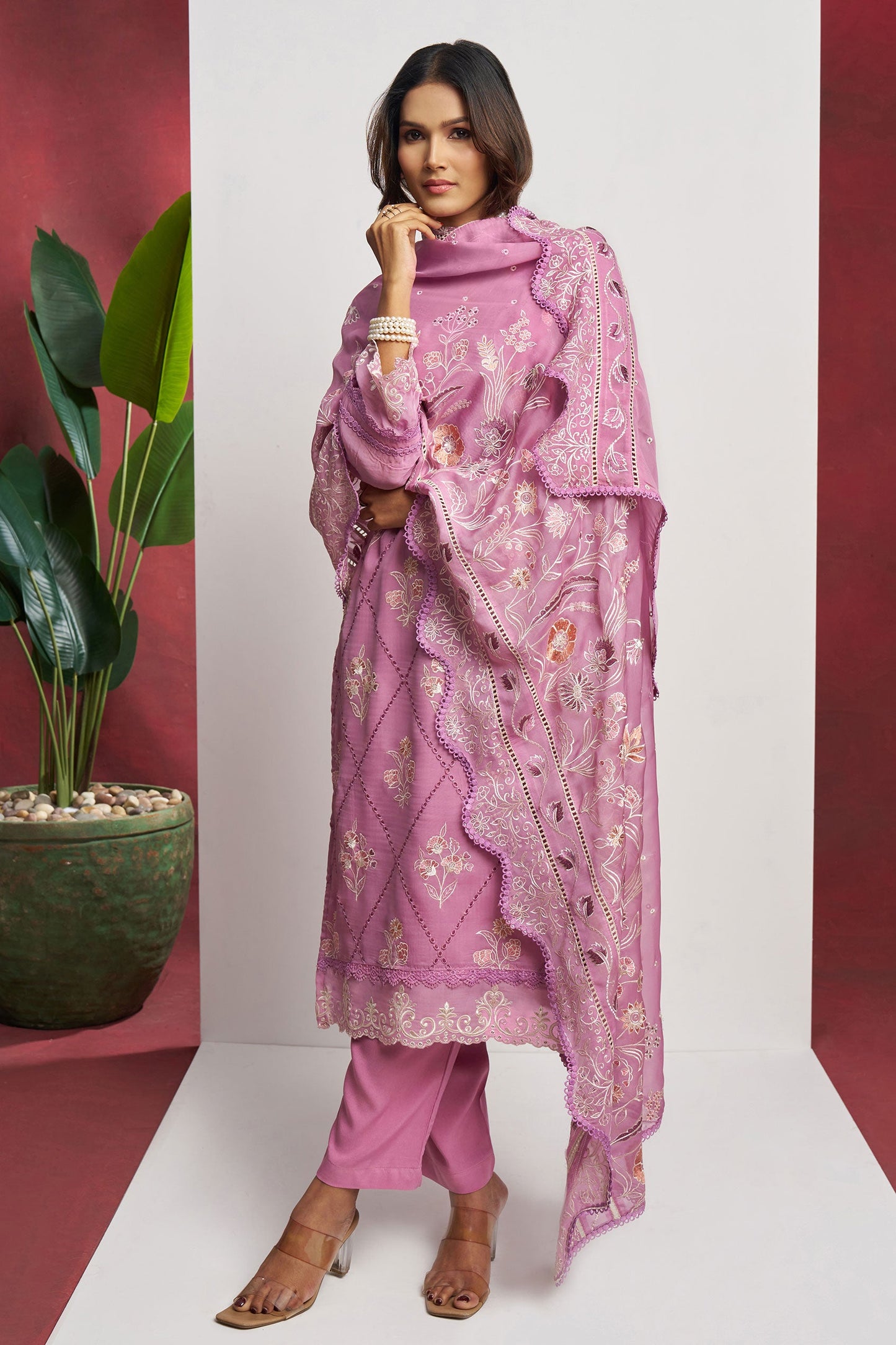 Lavender Unstitched Embroidered Organza Salwar Suit-SS180_5_SareeButa.com