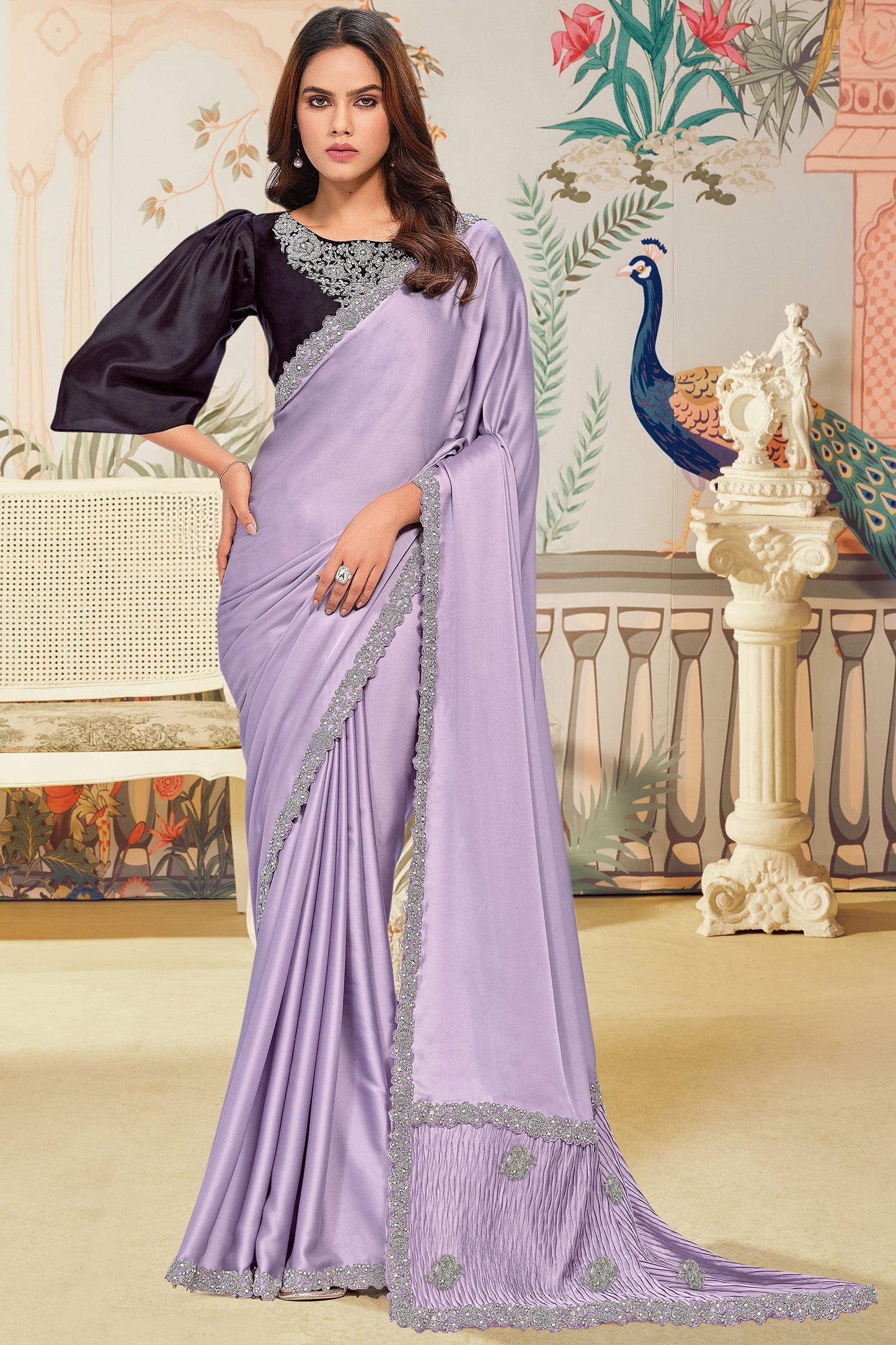 Lavender Crepe Satin Silk Saree-SAR10478_1_SareeButa.com