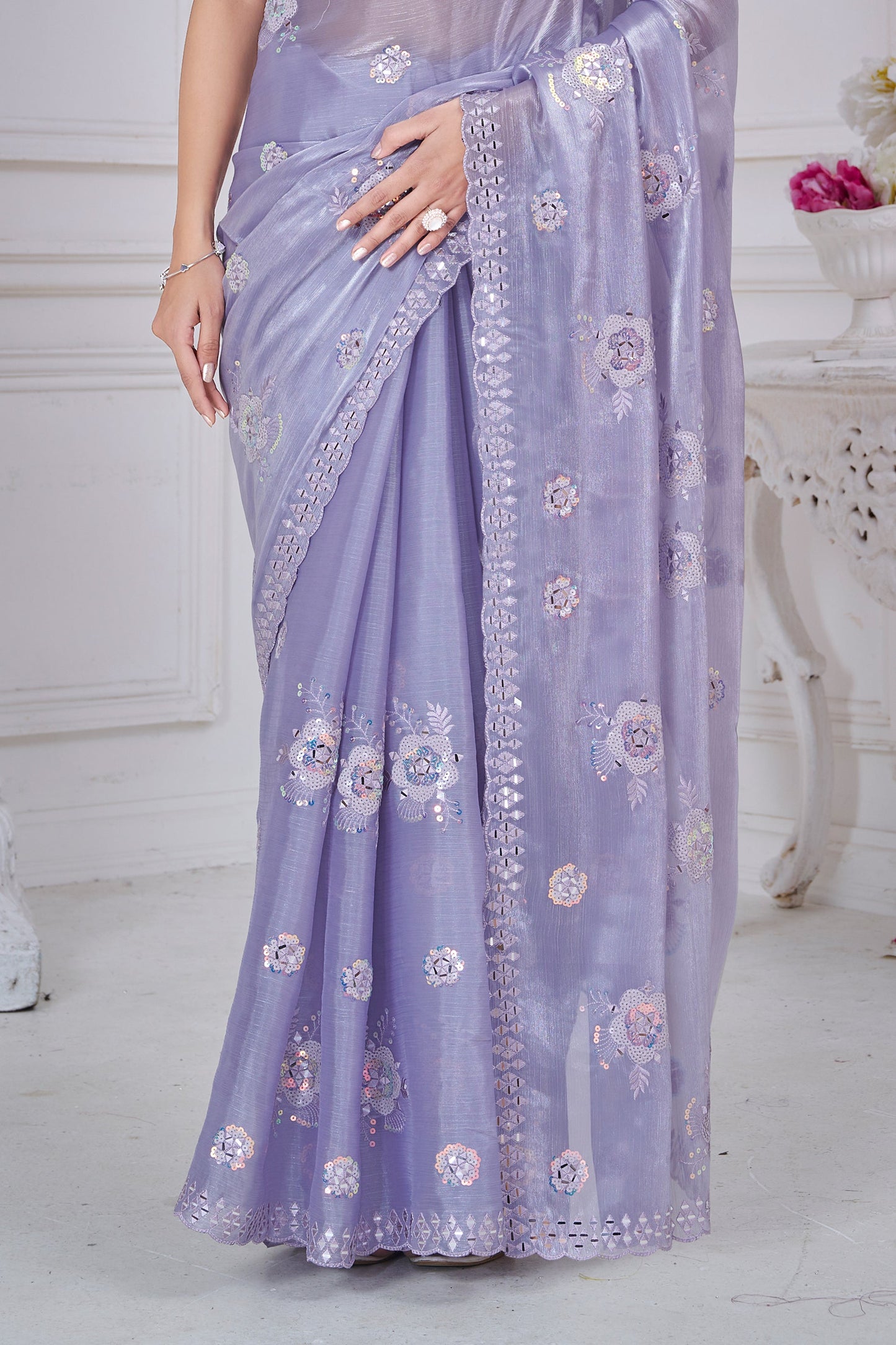 Lavender Embroidered Organza Saree-SAR10754_5_SareeButa.com