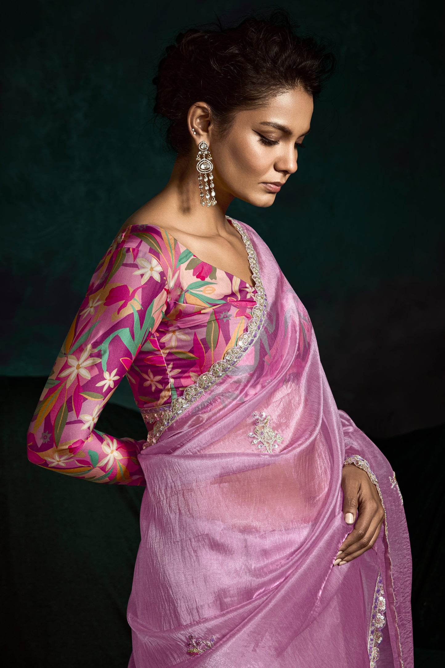 Lavender Embroidered Organza Saree-ZB134072_3_SareeButa.com