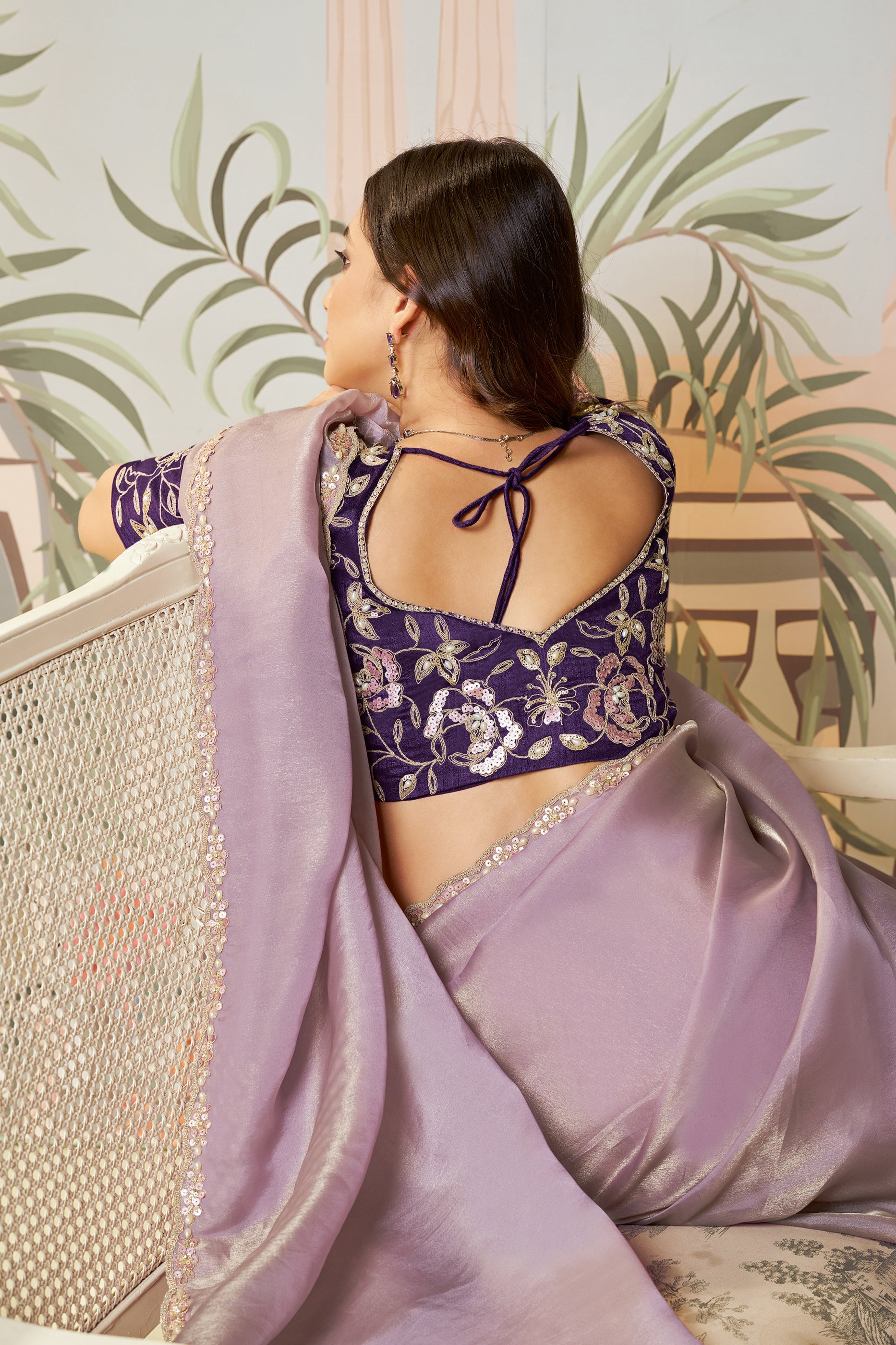 Lavender Embroidered Organza Silk Saree-SAR10472_3_SareeButa.com