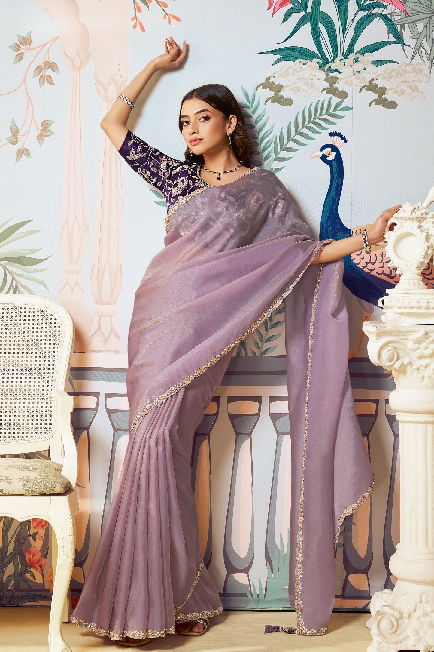 Lavender Embroidered Organza Silk Saree-SAR10472_4_SareeButa.com
