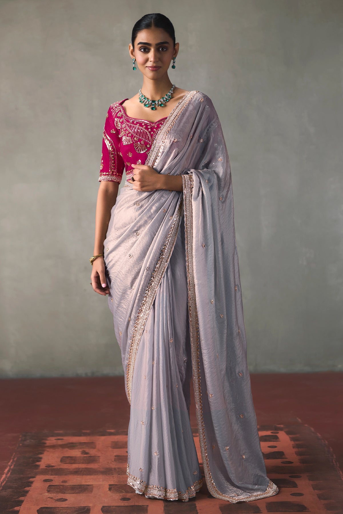 Lavender Embroidered Silk Saree-SAR13410_1_SareeButa.com