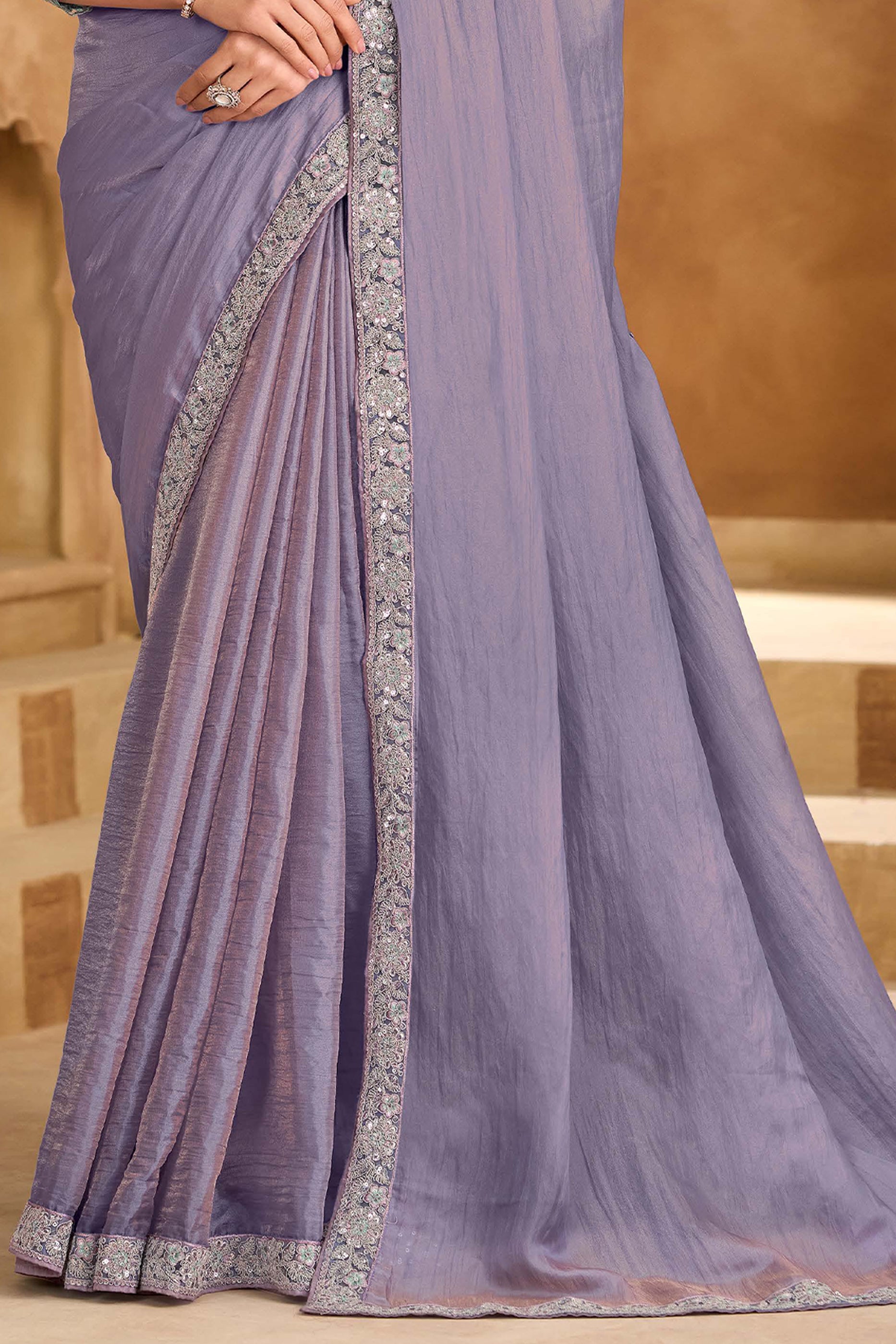 Lavender Embroidered Tissue Georgette Saree-SAR11708_4_SareeButa.com