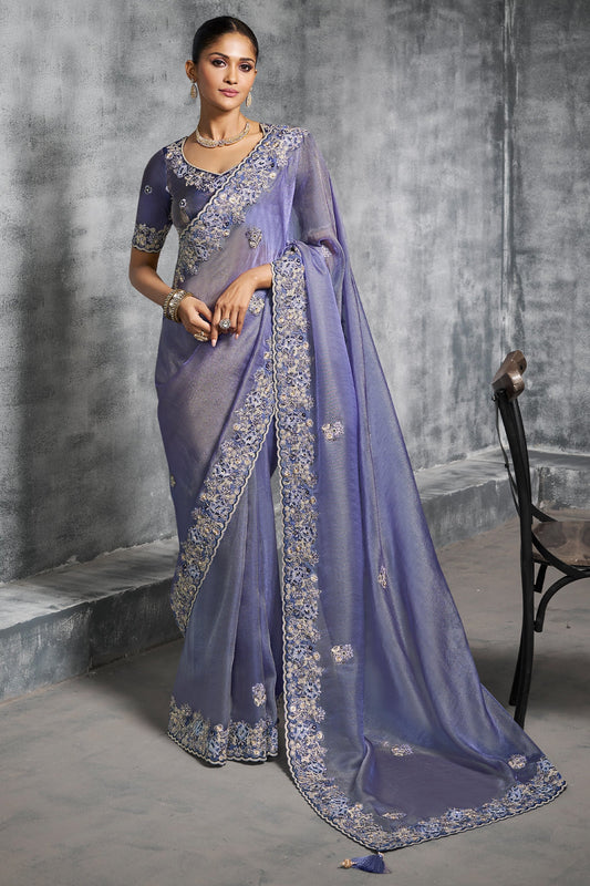 Lavender Embroidered Tissue Silk Saree-SAR10456_1_SareeButa.com