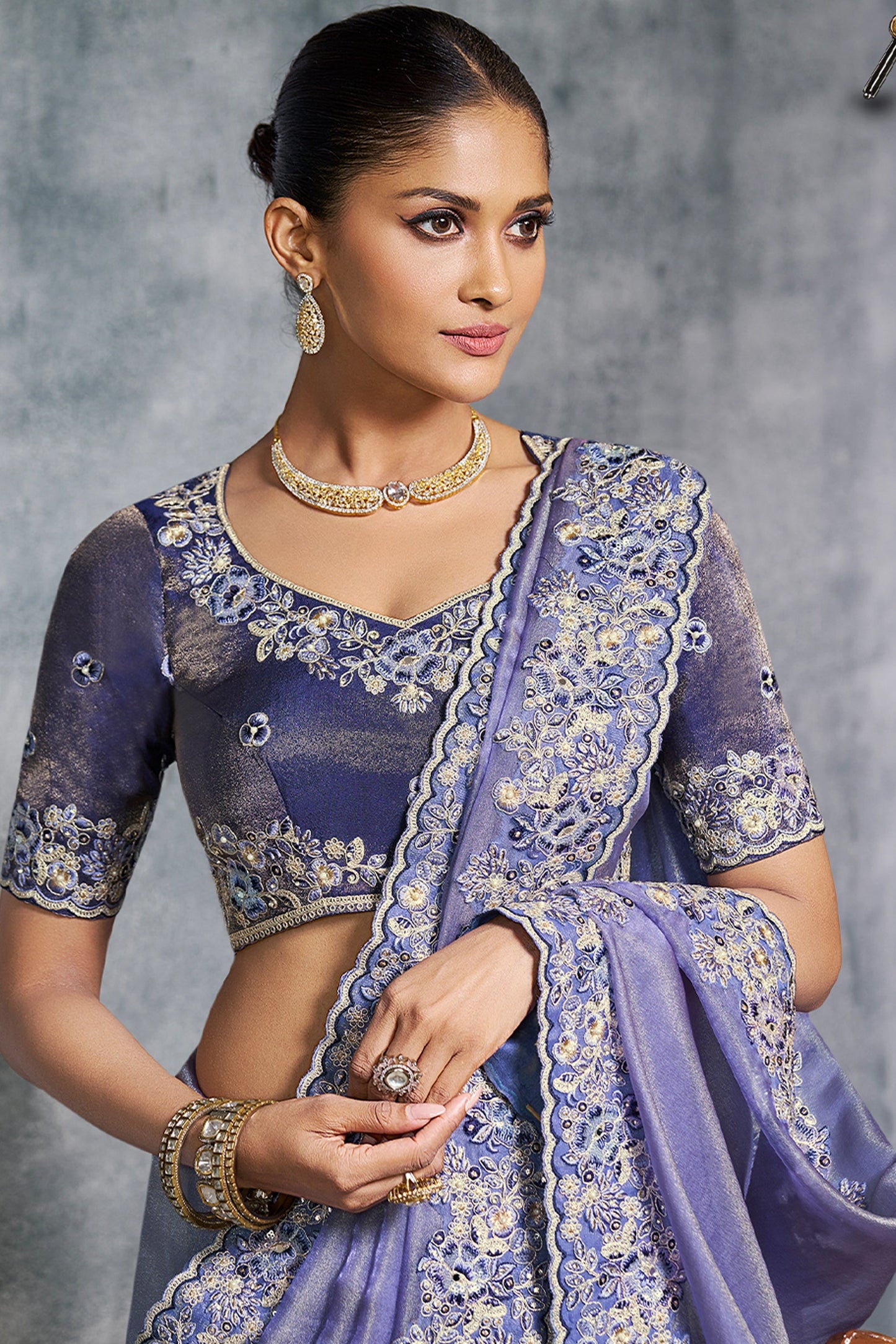 Lavender Embroidered Tissue Silk Saree-SAR10456_2_SareeButa.com