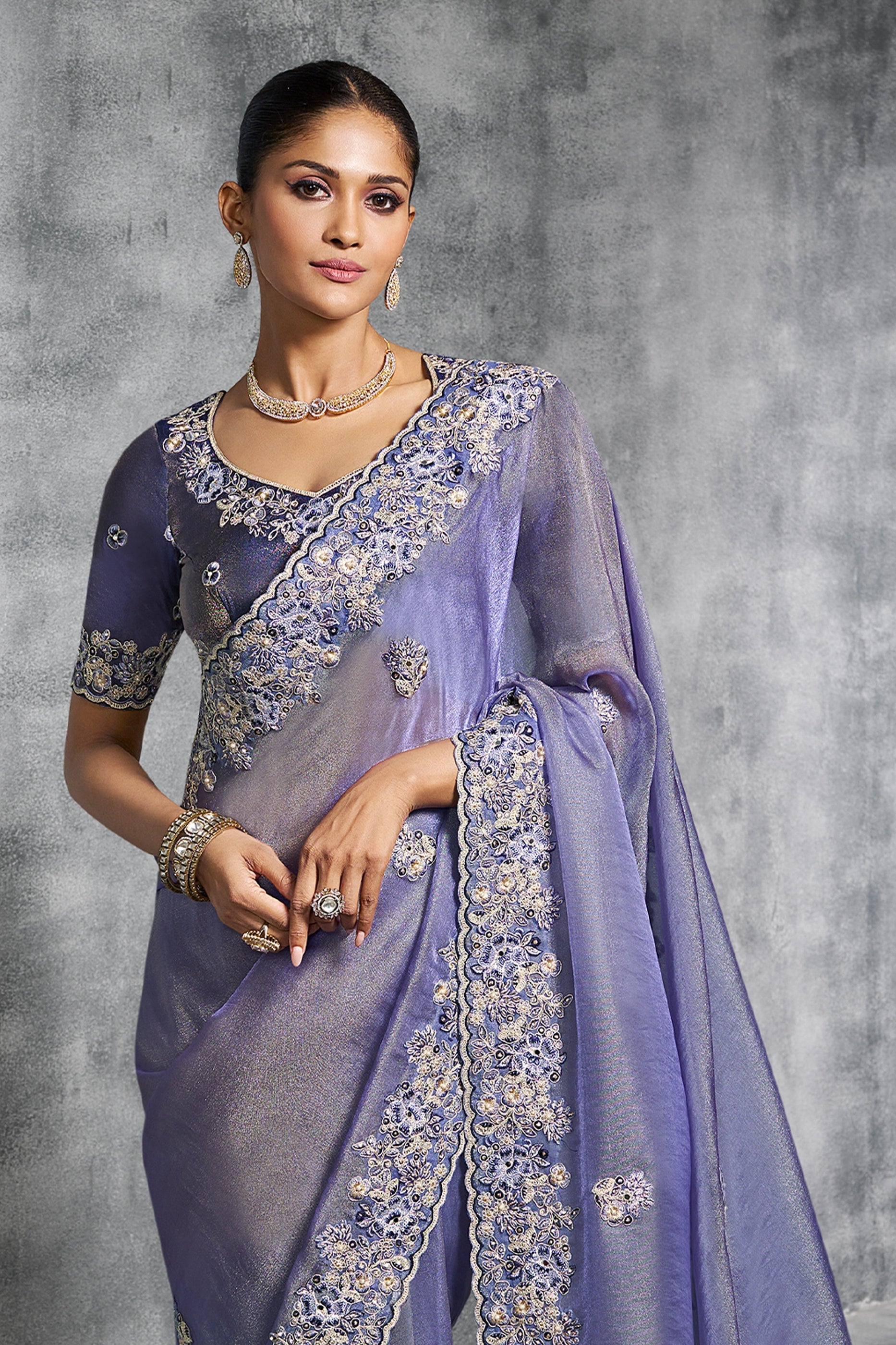 Lavender Embroidered Tissue Silk Saree-SAR10456_4_SareeButa.com