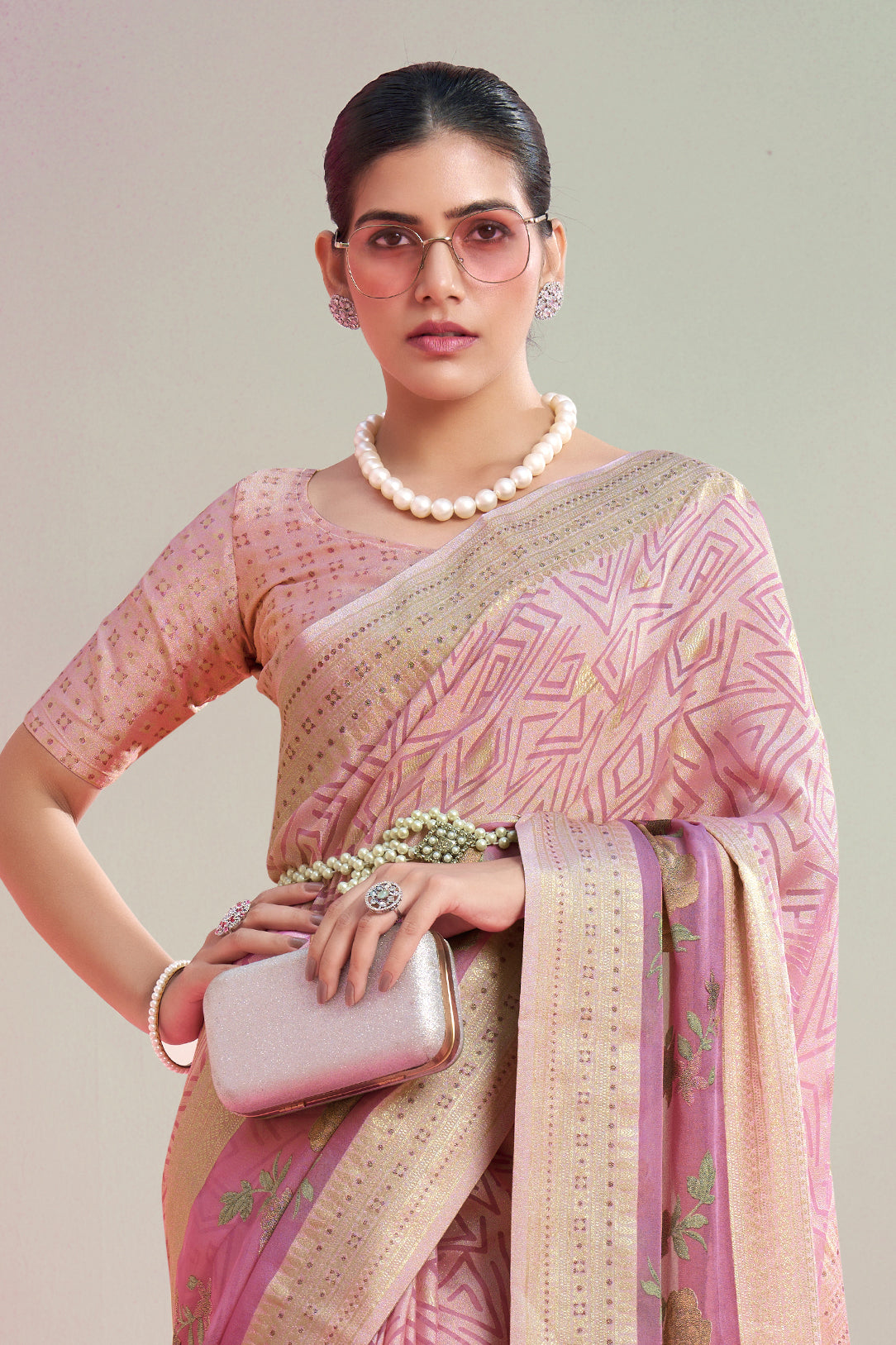 Pink Georgette Brasso Saree-ZB134170_2_SareeButa.com