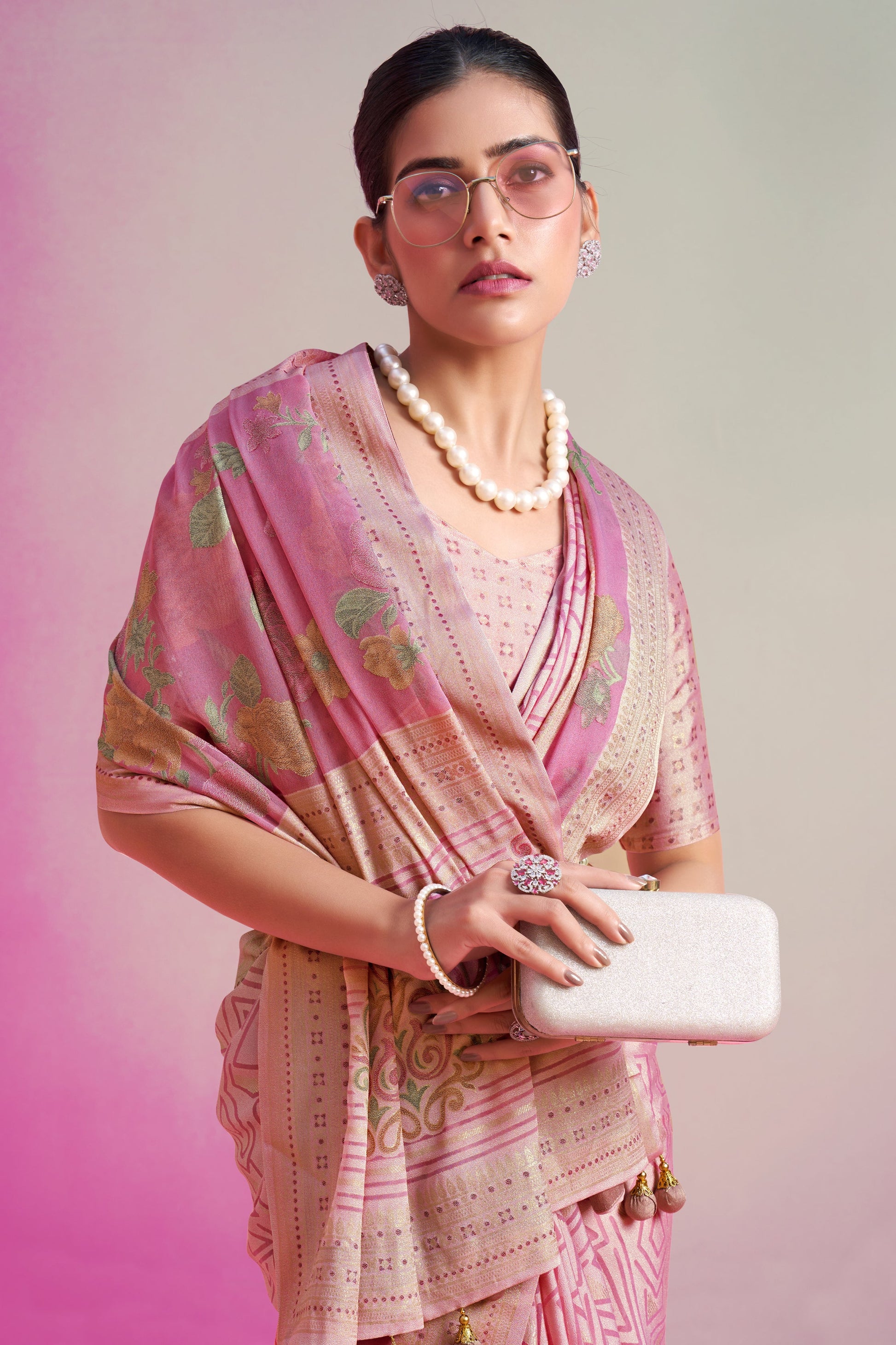 Pink Georgette Brasso Saree-ZB134170_3_SareeButa.com