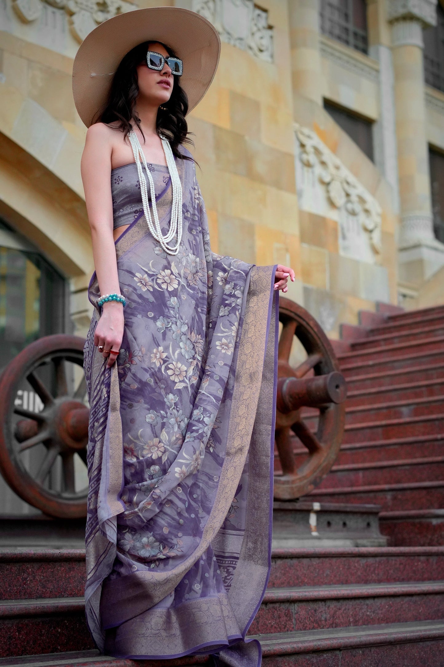 Lavender Georgette Saree-SAR11314_2_SareeButa.com
