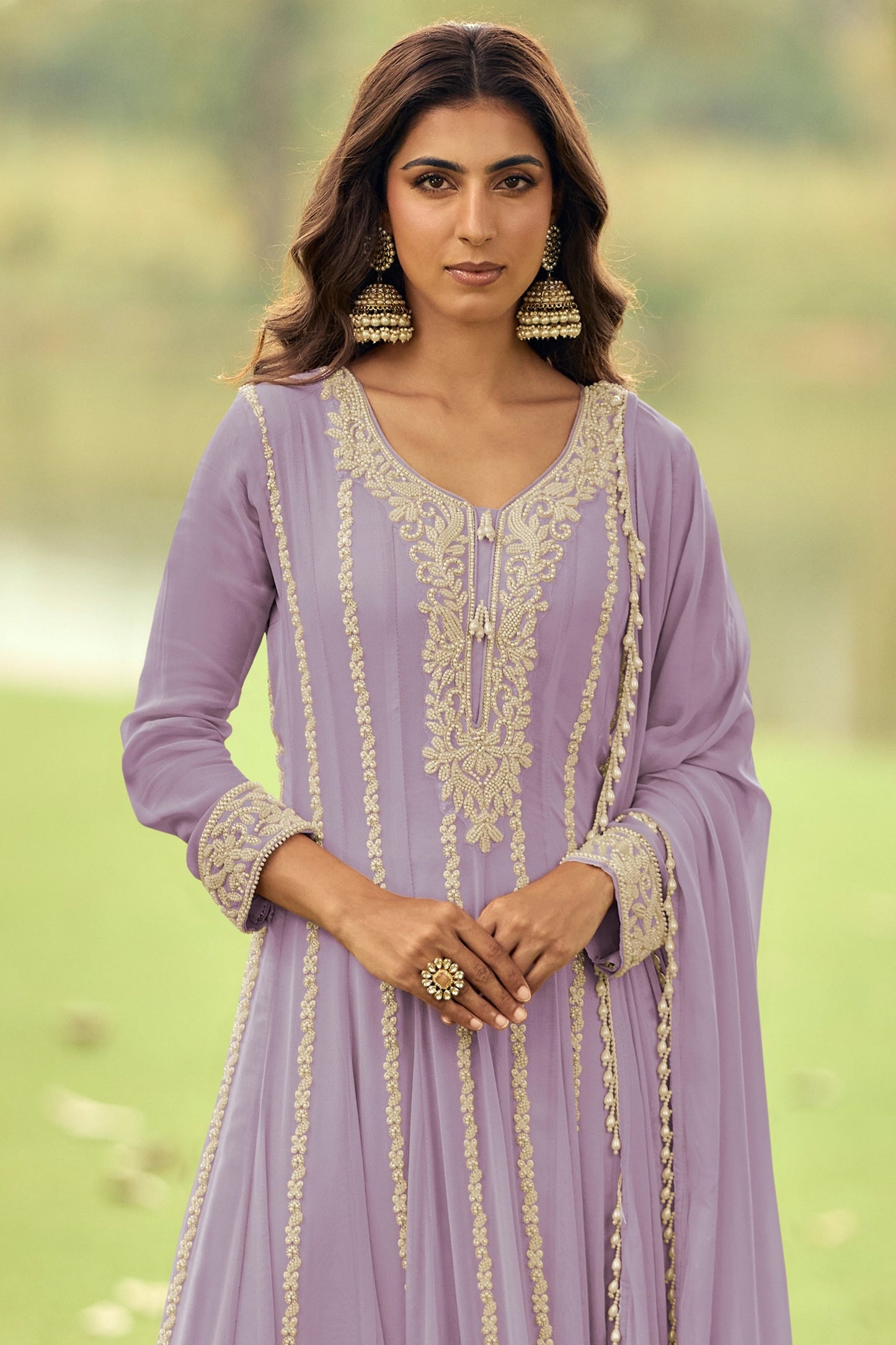Lavender Readymade Bead Work Georgette Anarkali Suit-SAR11090_3_SareeButa.com
