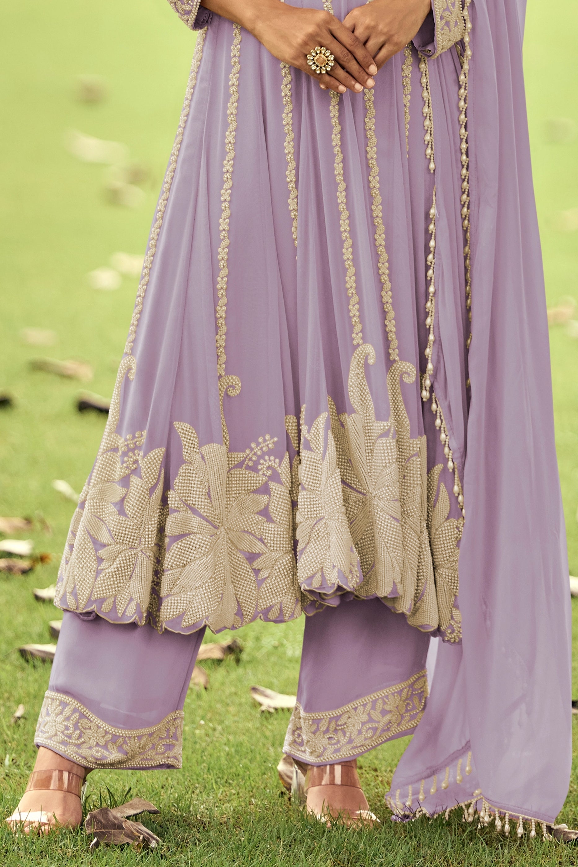 Lavender Readymade Bead Work Georgette Anarkali Suit-SAR11090_4_SareeButa.com