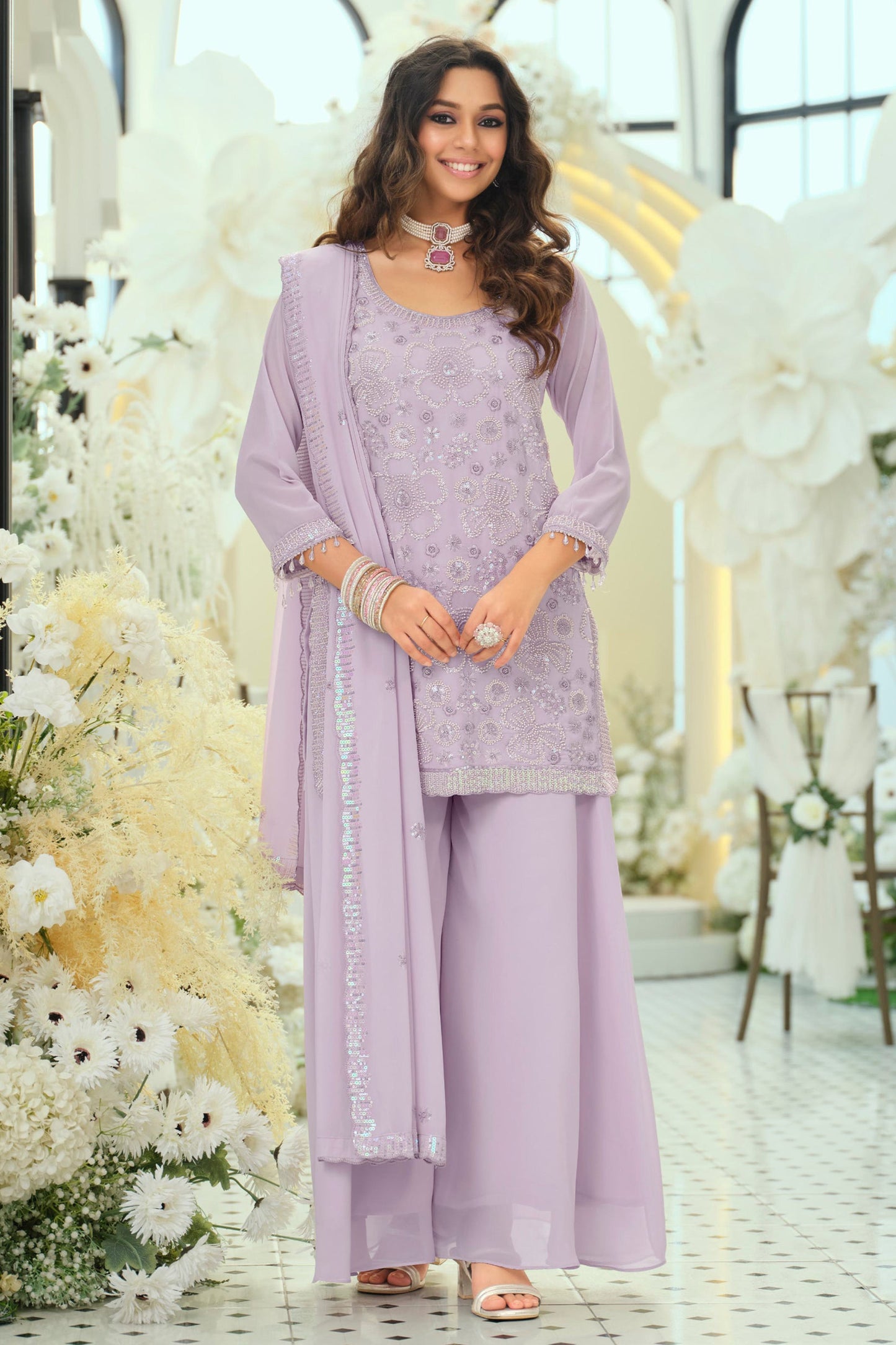 Lavender Readymade Embroidered Georgette Suit-SAR12008_4_SareeButa.com
