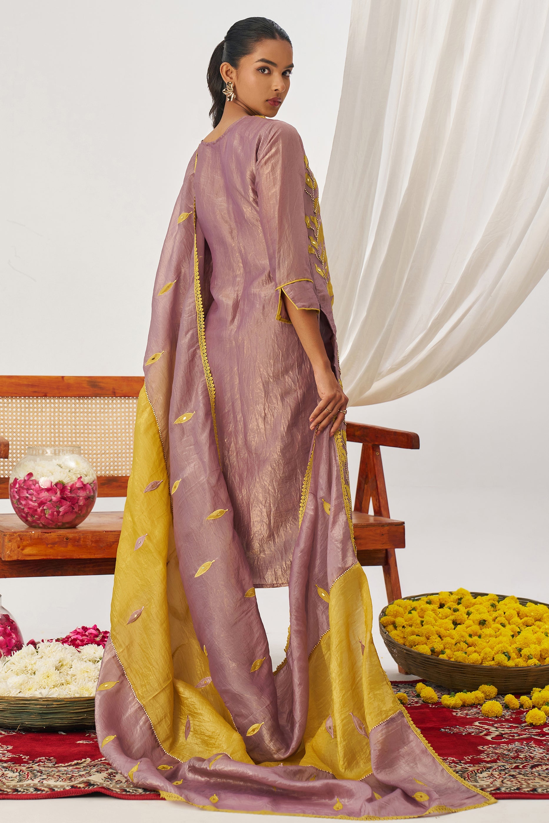 Lavender Readymade Embroidered Organza Suit-SAR11632_2_SareeButa.com