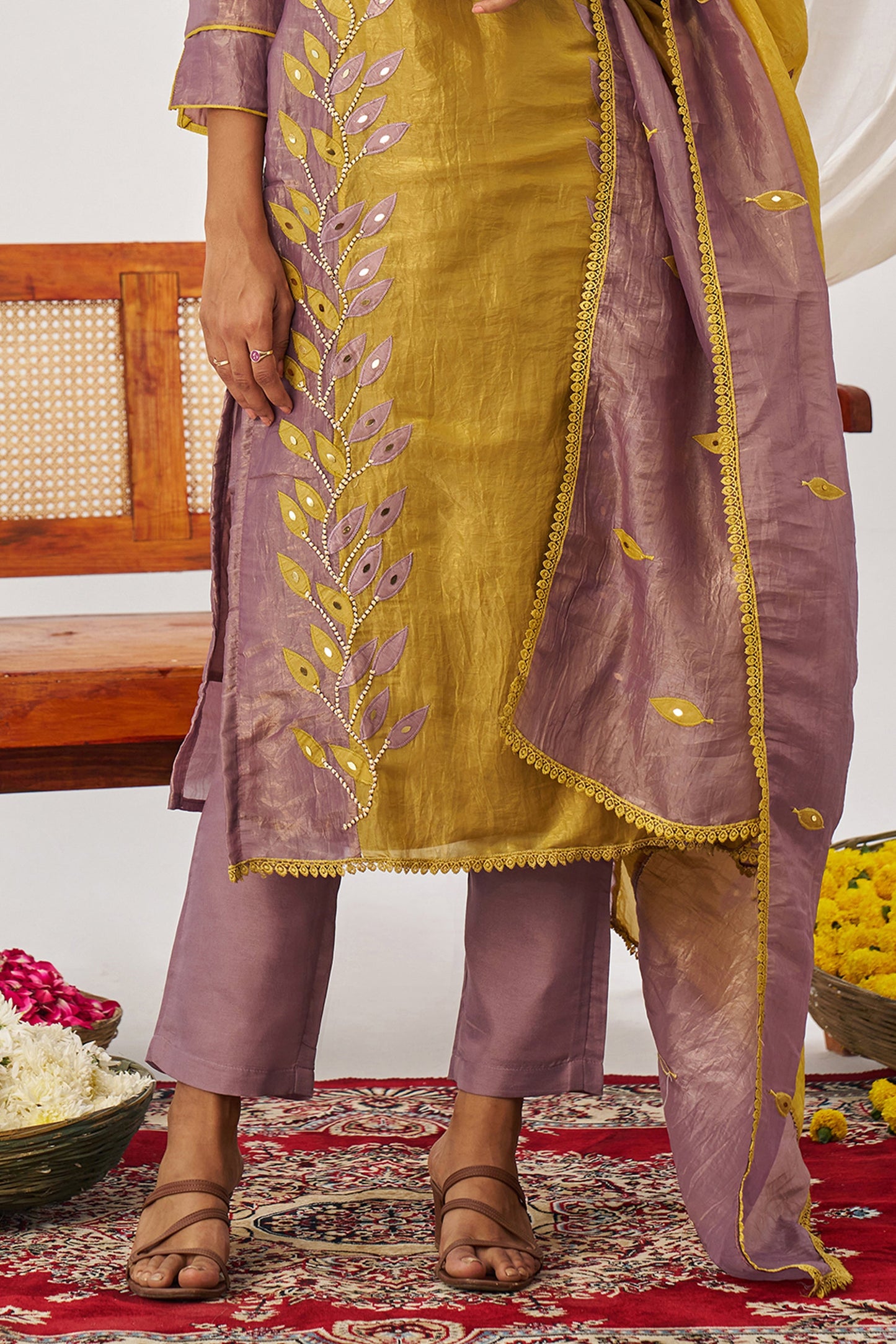 Lavender Readymade Embroidered Organza Suit-SAR11632_5_SareeButa.com