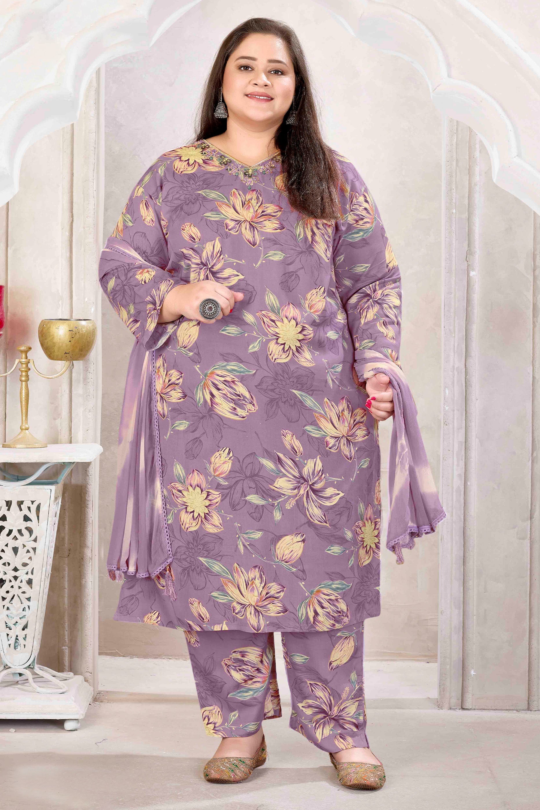 Lavender Readymade Rayon Suit-SAR11773_1_SareeButa.com