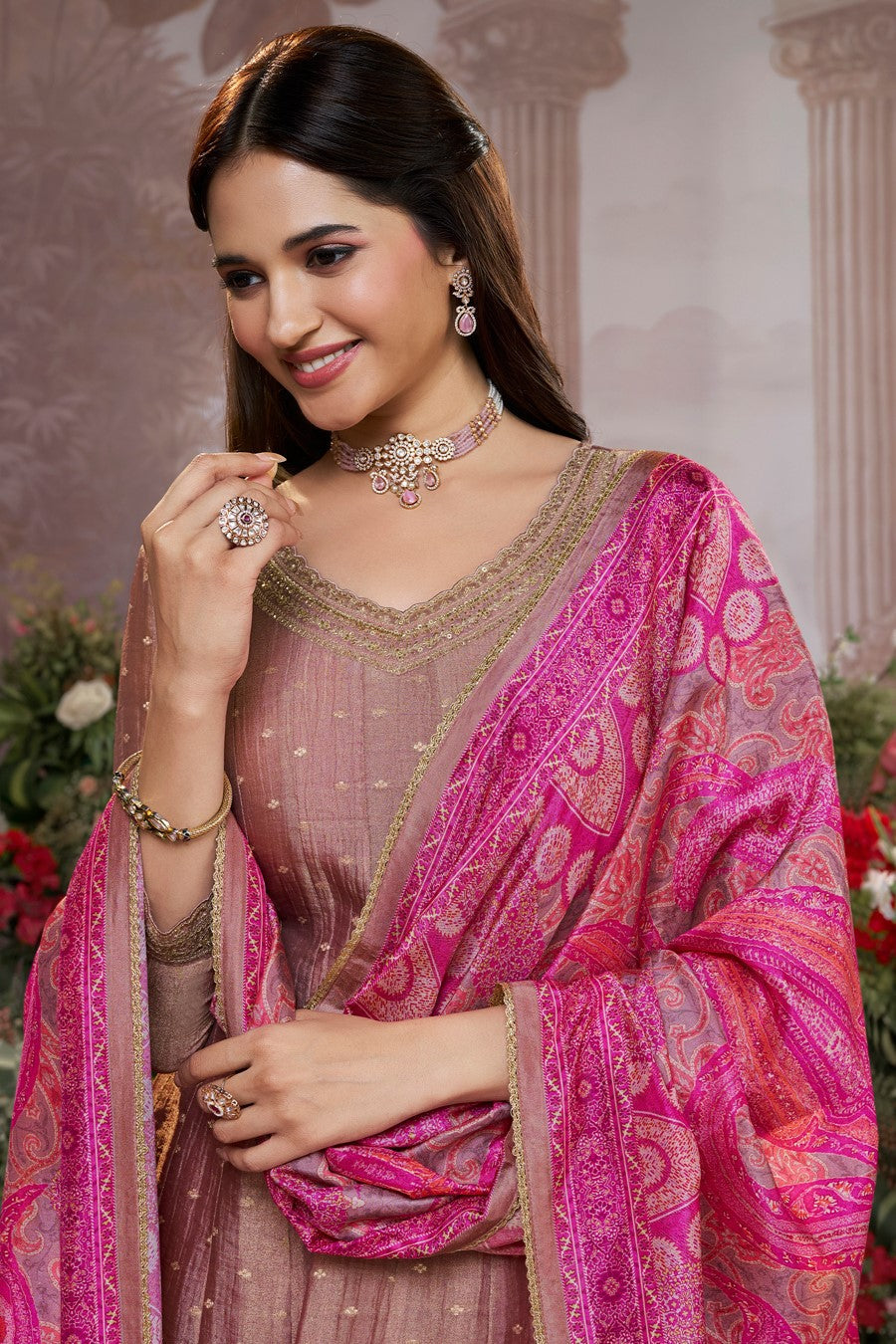 Lavender Readymade Tissue Silk Anarkali Suit-SS980_2_SareeButa.com