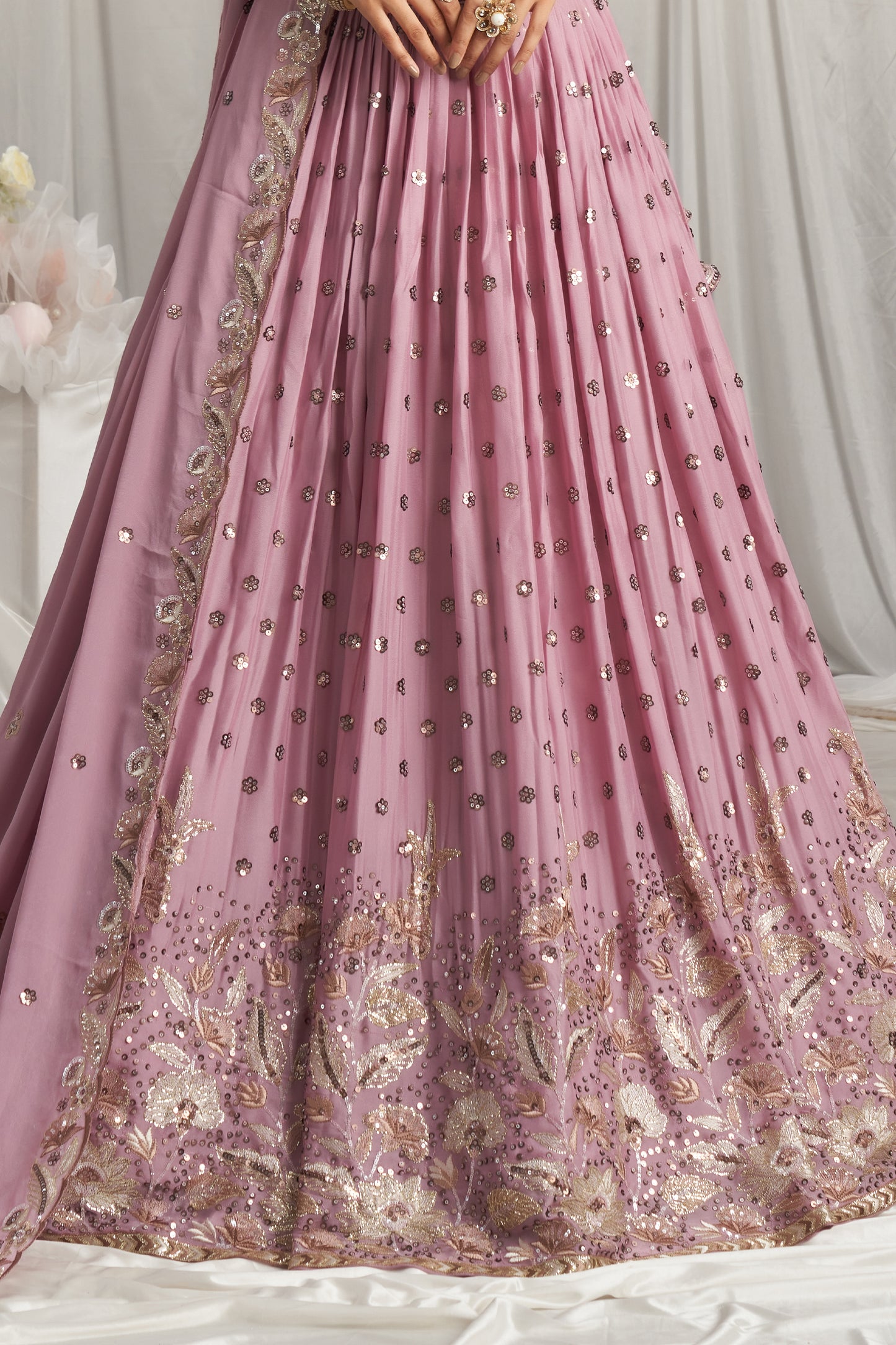 Lavender Semi-Stitched Embroidered Georgette Lehenga-SAR12838_8_SareeButa.com