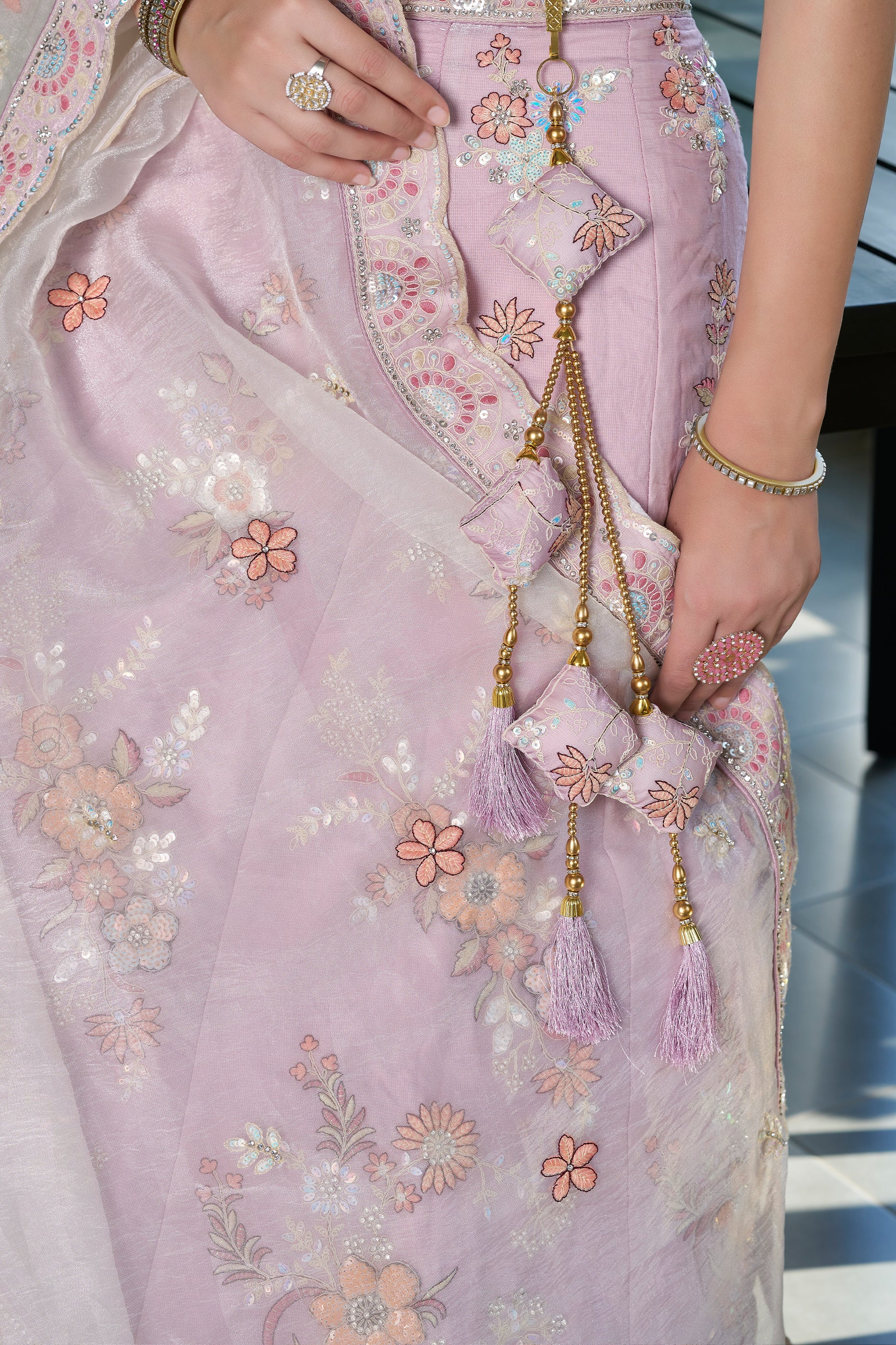 Lavender Semi-Stitched Embroidered Silk Lehenga-SAR10720_4_SareeButa.com