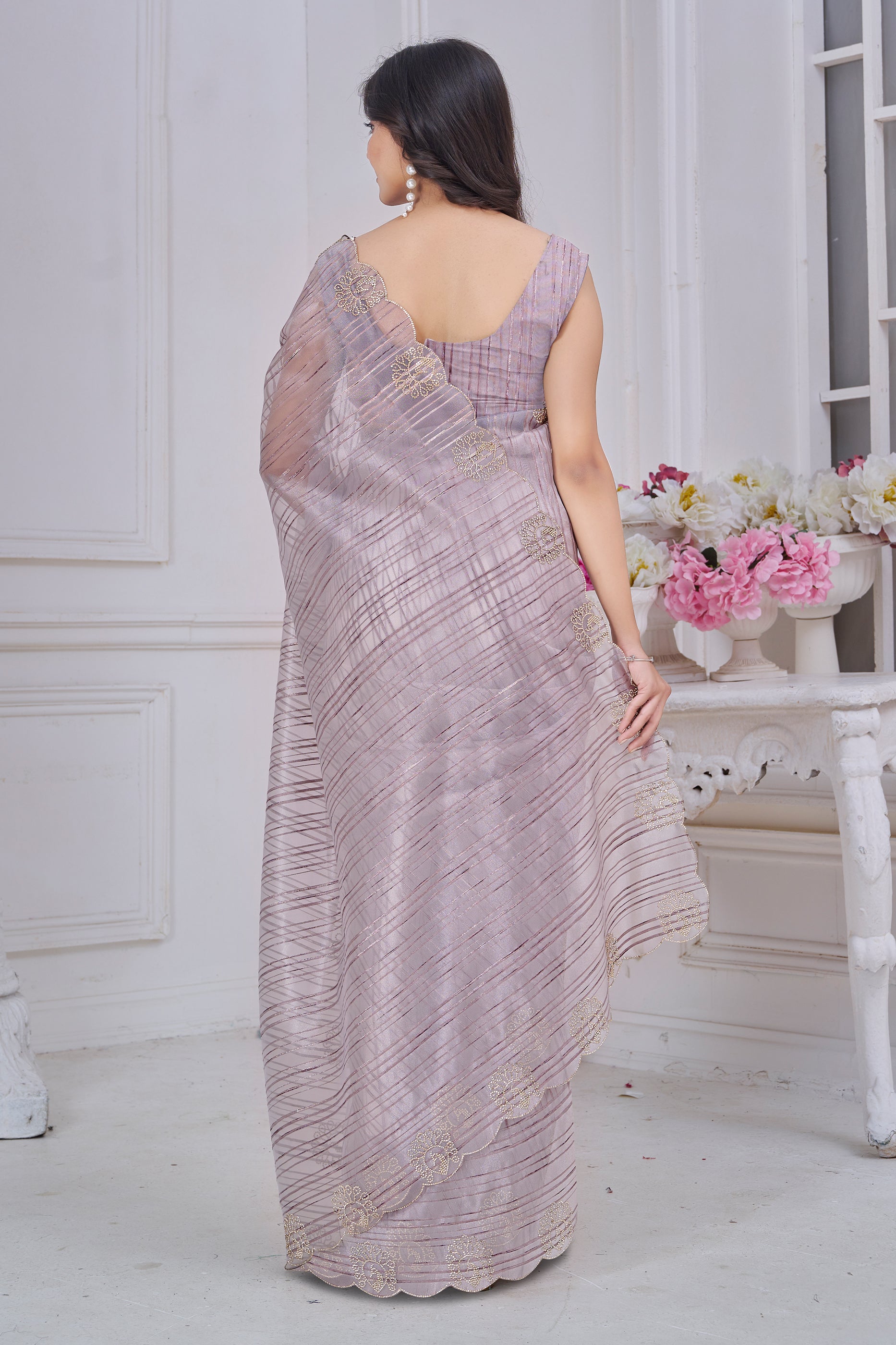 Lavender Stone Work Jacquard Saree-SAR10736_4_SareeButa.com