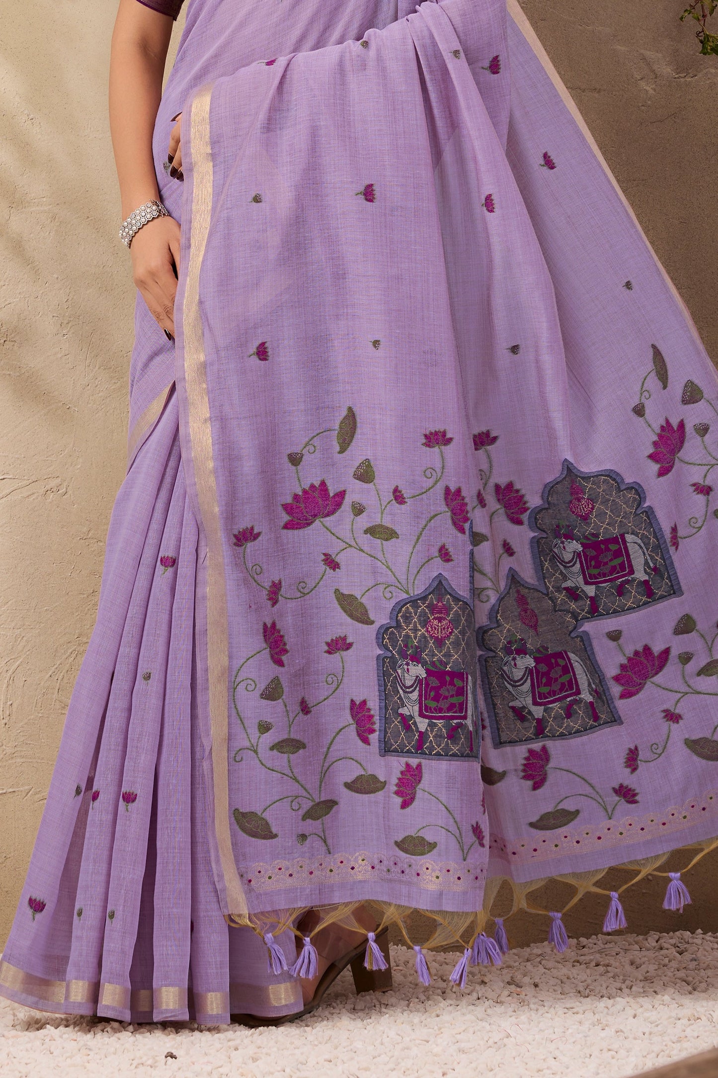 Lavender Woven Munga Cotton Saree-SAR11218_5_SareeButa.com