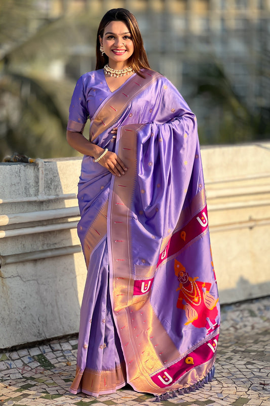 Lavender Woven Paithani Saree-ZB134807_1_SareeButa.com