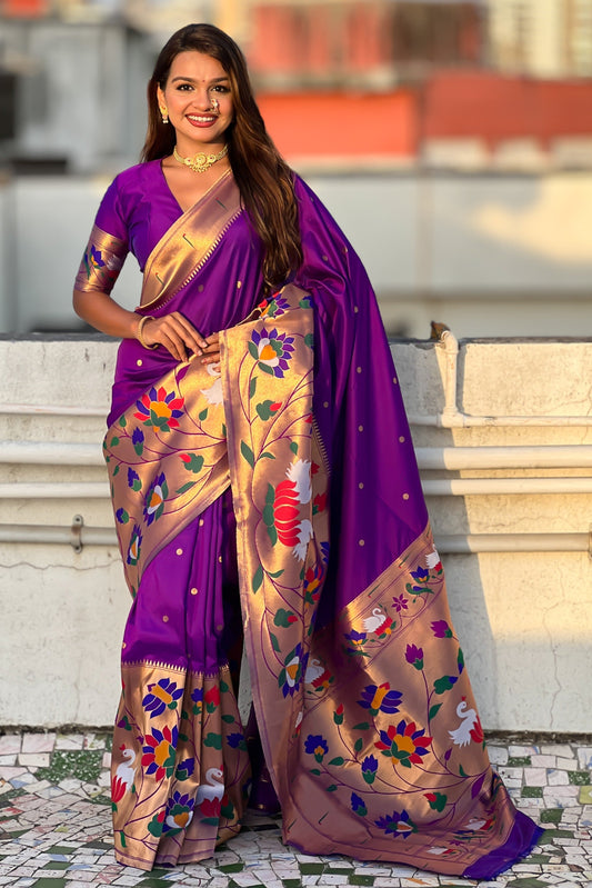 Lavender Woven Paithani Saree-ZB134862_1_SareeButa.com