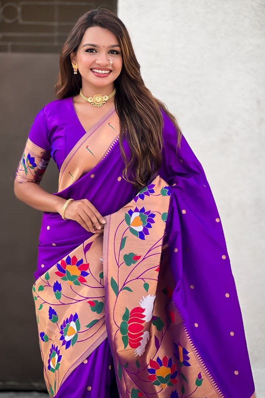 Lavender Woven Paithani Saree-ZB134862_2_SareeButa.com