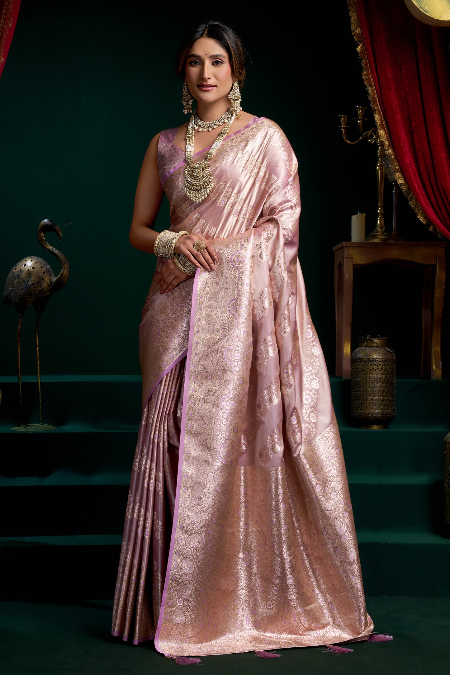 Lavender Woven Satin Silk Saree-SAR12682_1_SareeButa.com