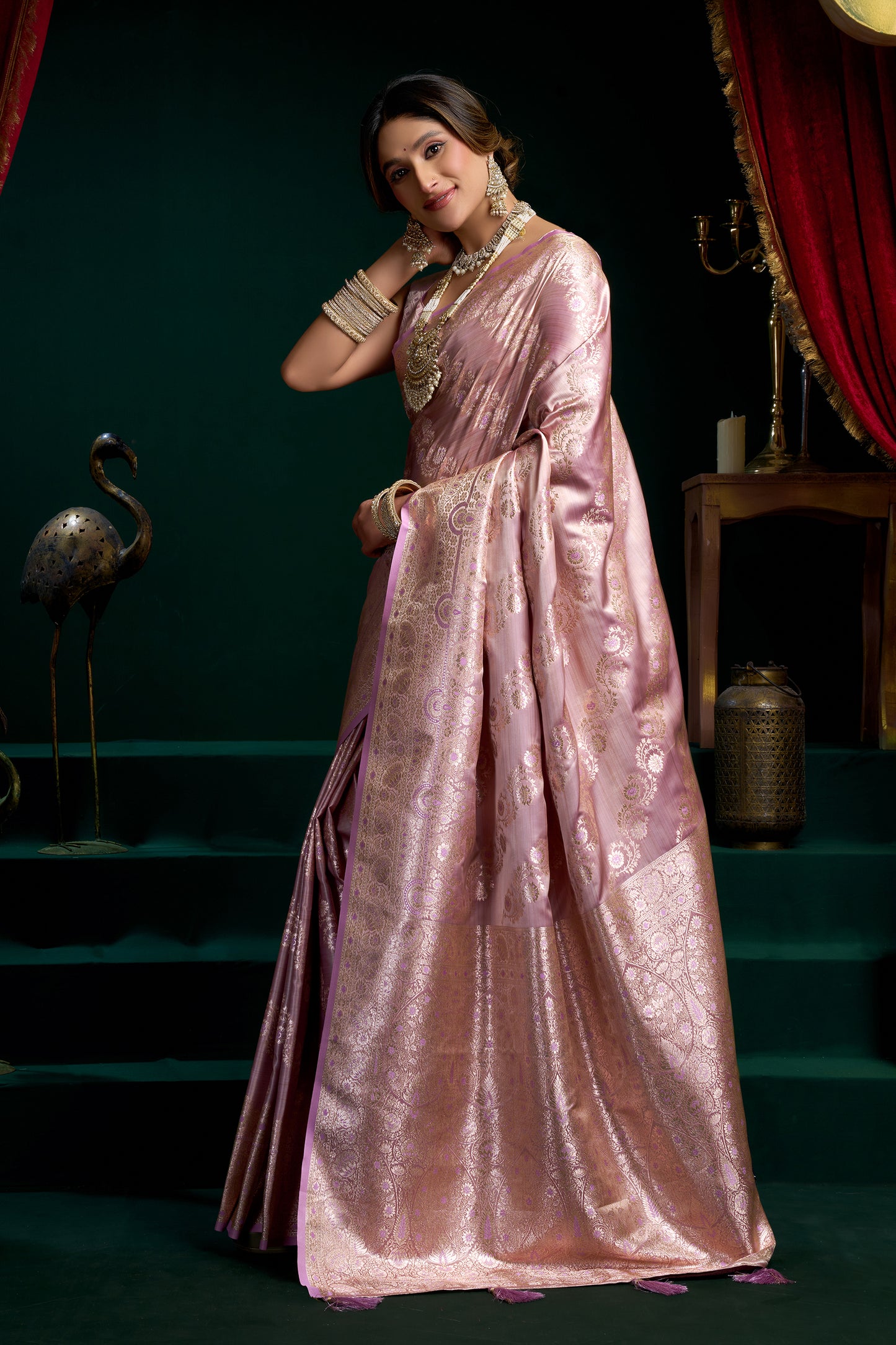 Lavender Woven Satin Silk Saree-SAR12682_4_SareeButa.com