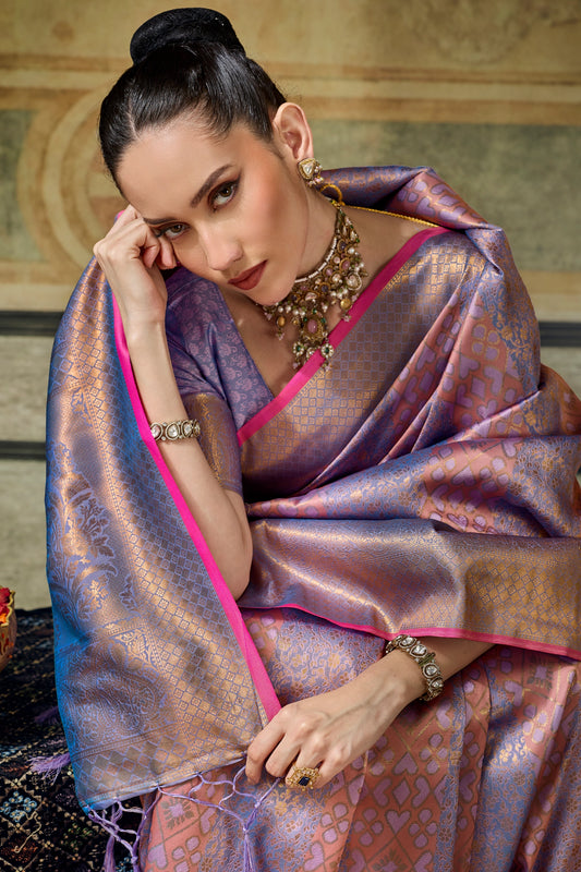 Lavender Woven Silk Saree-SAR12918_2_SareeButa.com