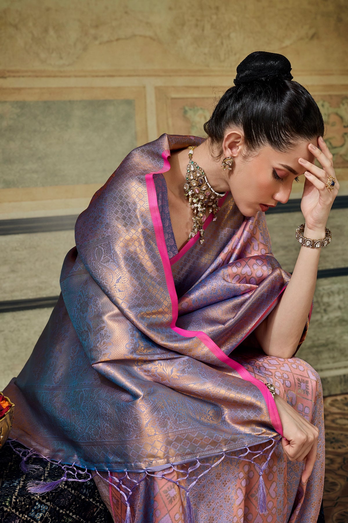 Lavender Woven Silk Saree-SAR12918_3_SareeButa.com