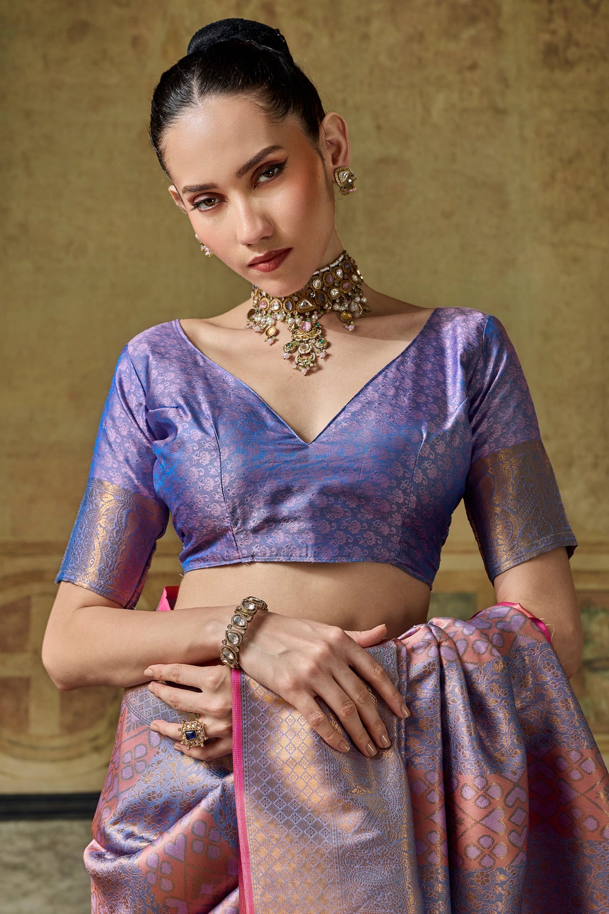 Lavender Woven Silk Saree-SAR12918_5_SareeButa.com
