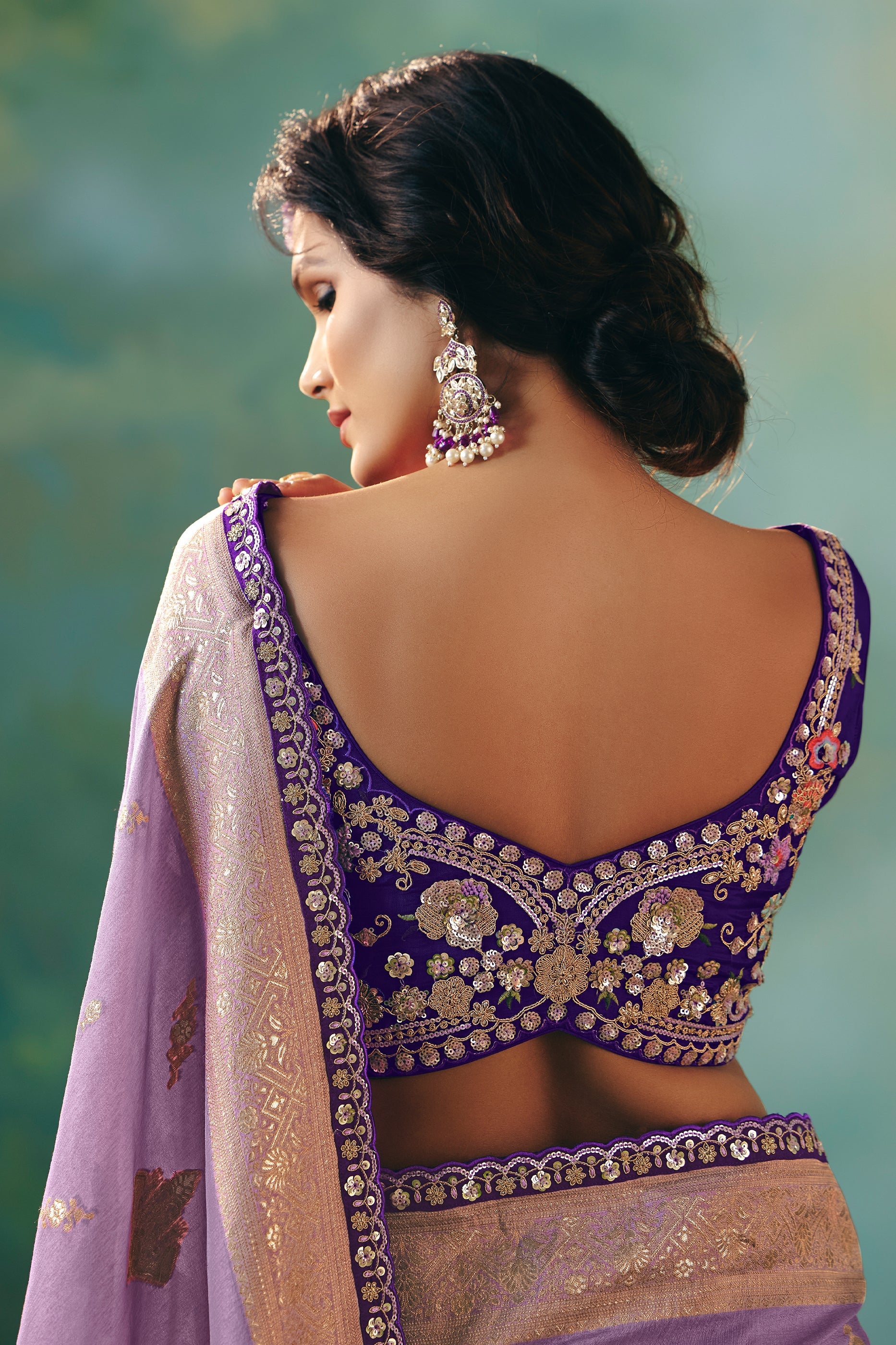 Lavender Woven Viscose Silk Banarasi Saree-SAR10579_4_SareeButa.com