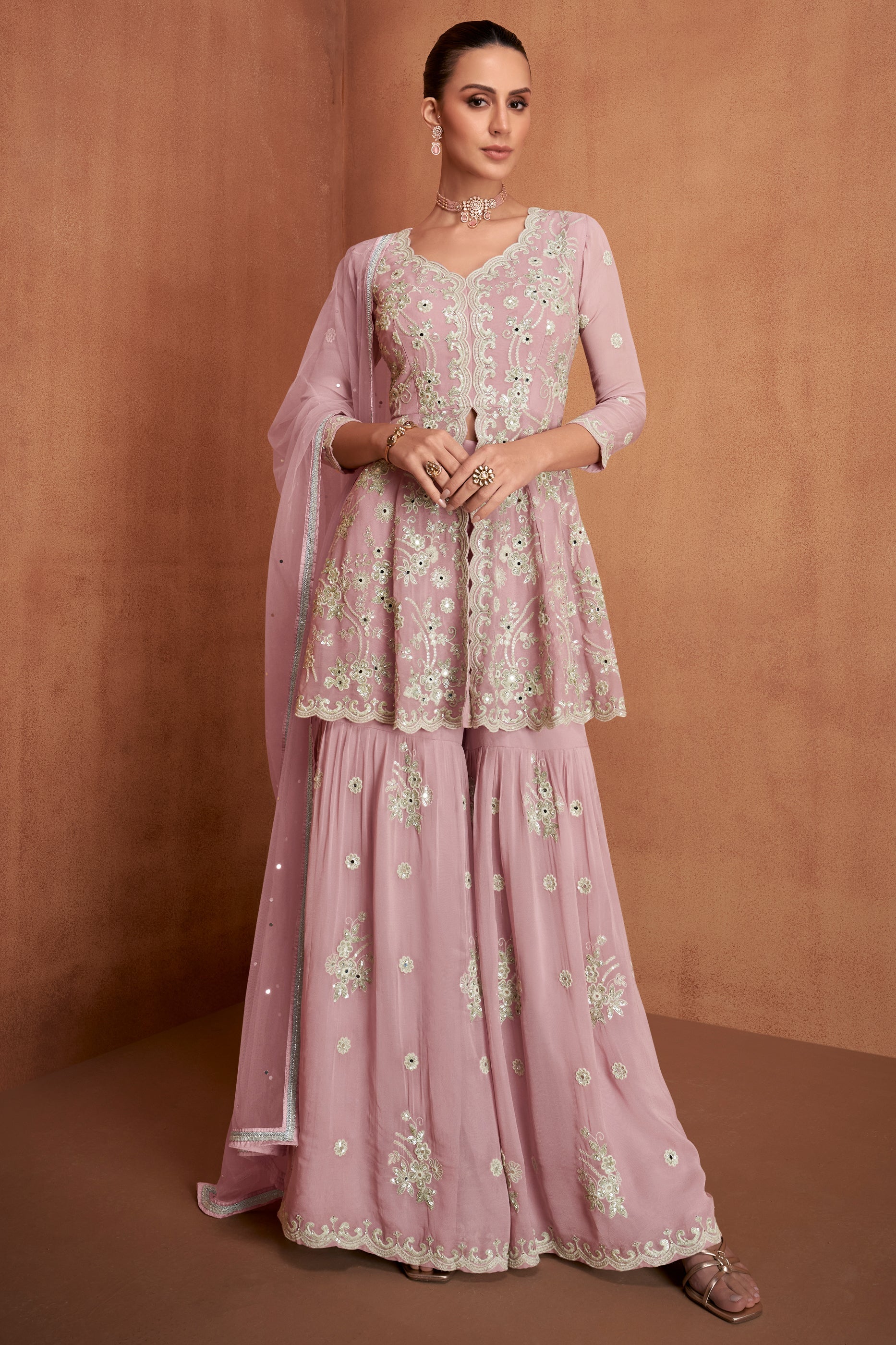 Ligh Pink Readymade Georgette Sharara Suit-SAR12138_1_SareeButa.com