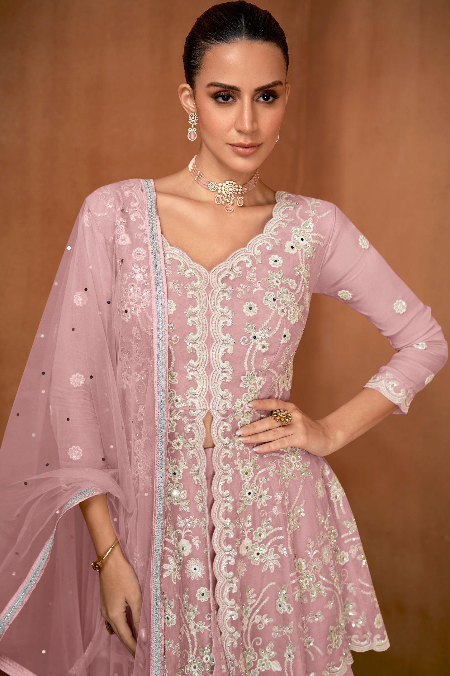 Ligh Pink Readymade Georgette Sharara Suit-SAR12138_2_SareeButa.com