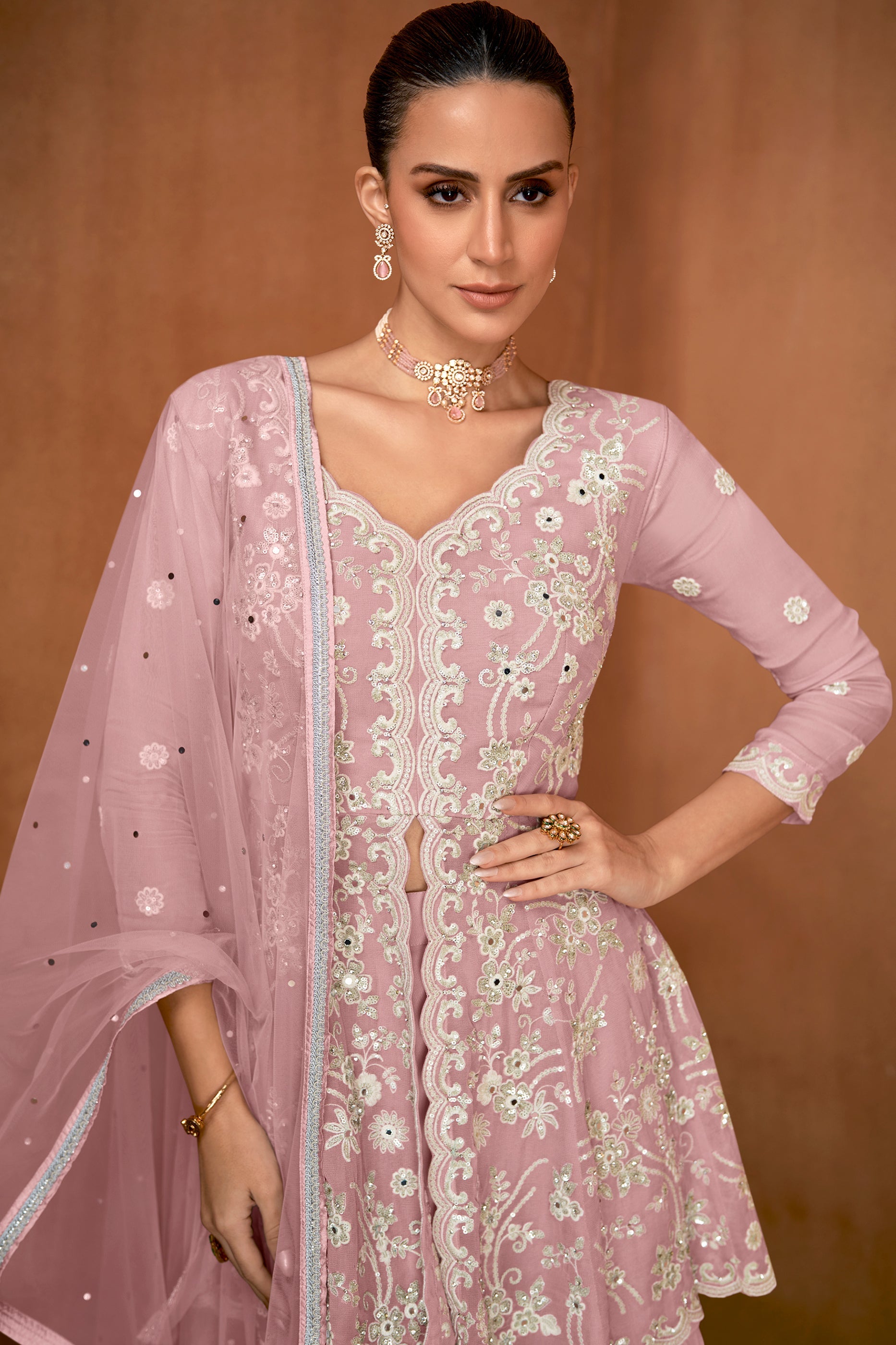 Ligh Pink Readymade Georgette Sharara Suit-SAR12138_2_SareeButa.com